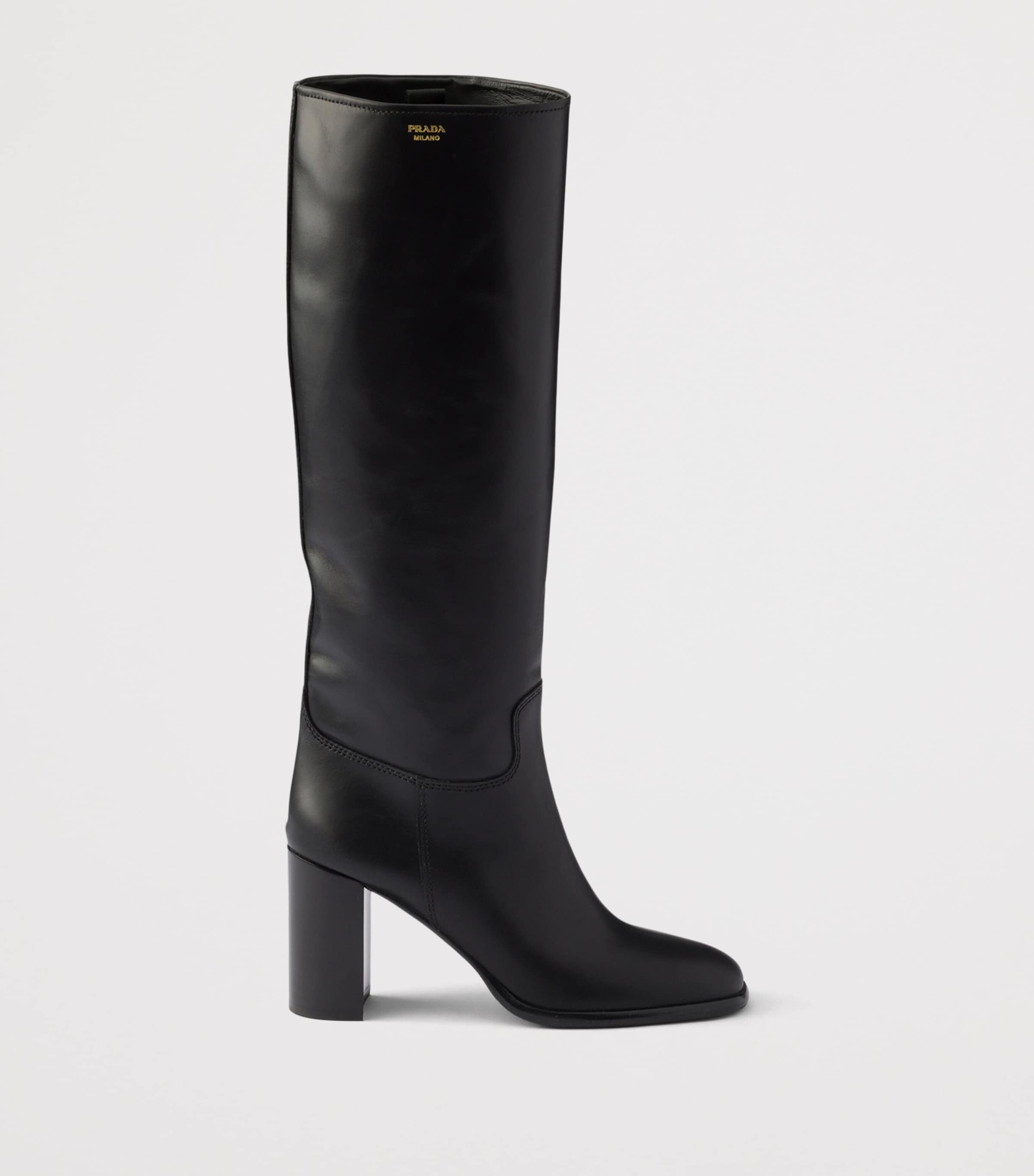 Prada Leather Knee-High Boots 85 Black Image 2