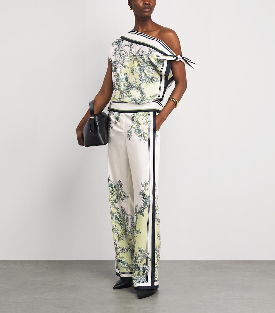 Veronica Beard Womens Grigore Wide-Leg Trousers Lght Pist Mlti Image 2