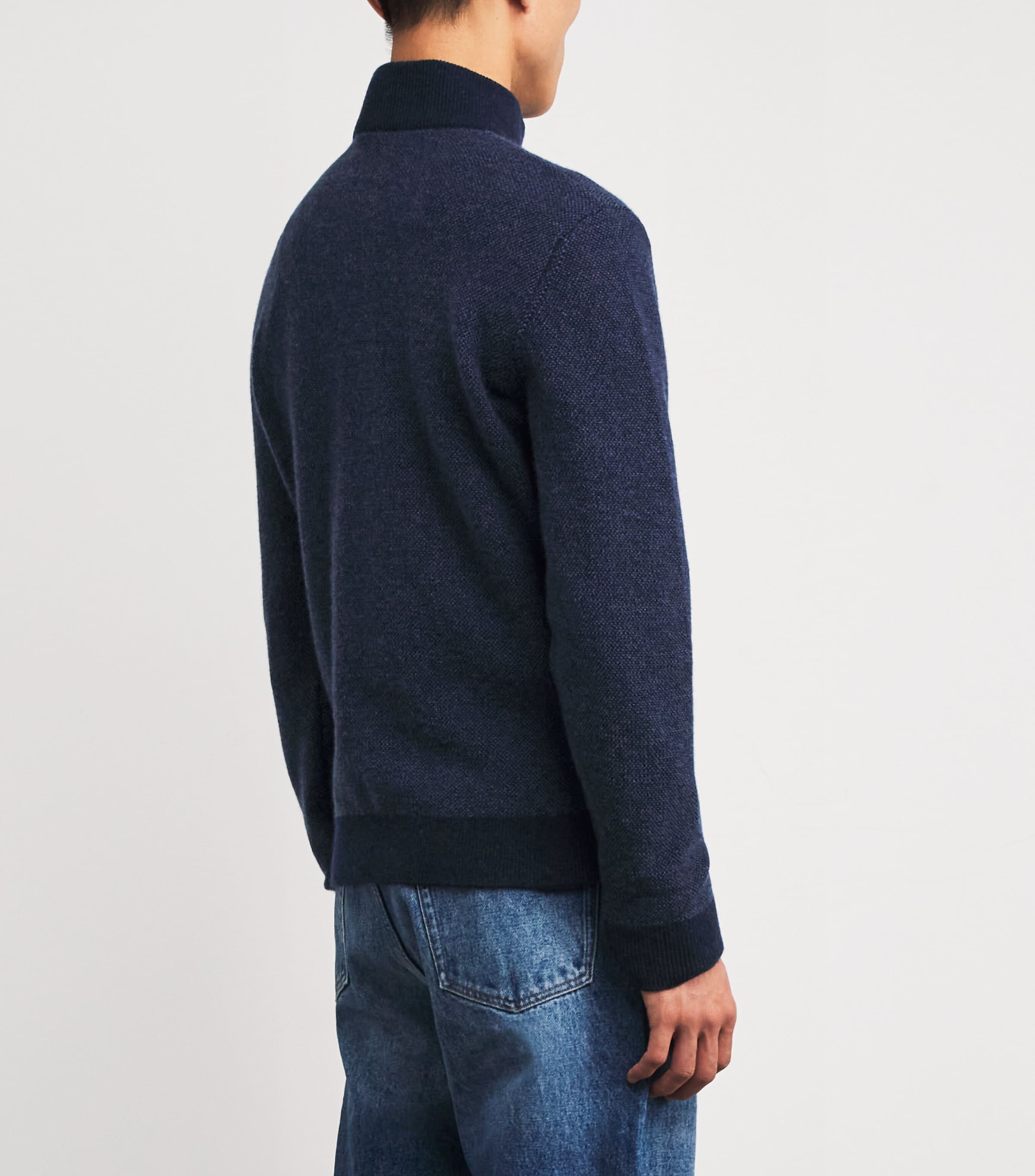 Cashmere Quarter-Zip Sweater  CHAIRMAN NAVY Image 4