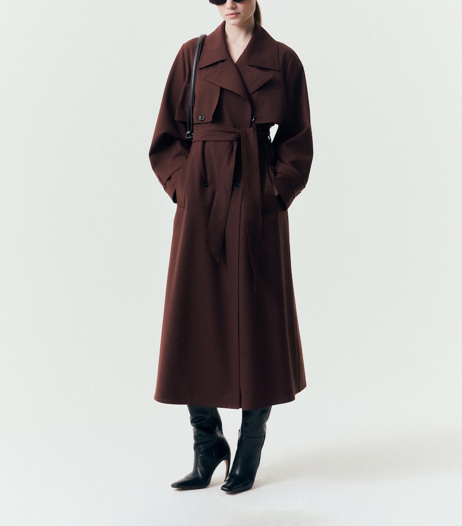 Marella Womens Trench Coat Chocolate Image 2
