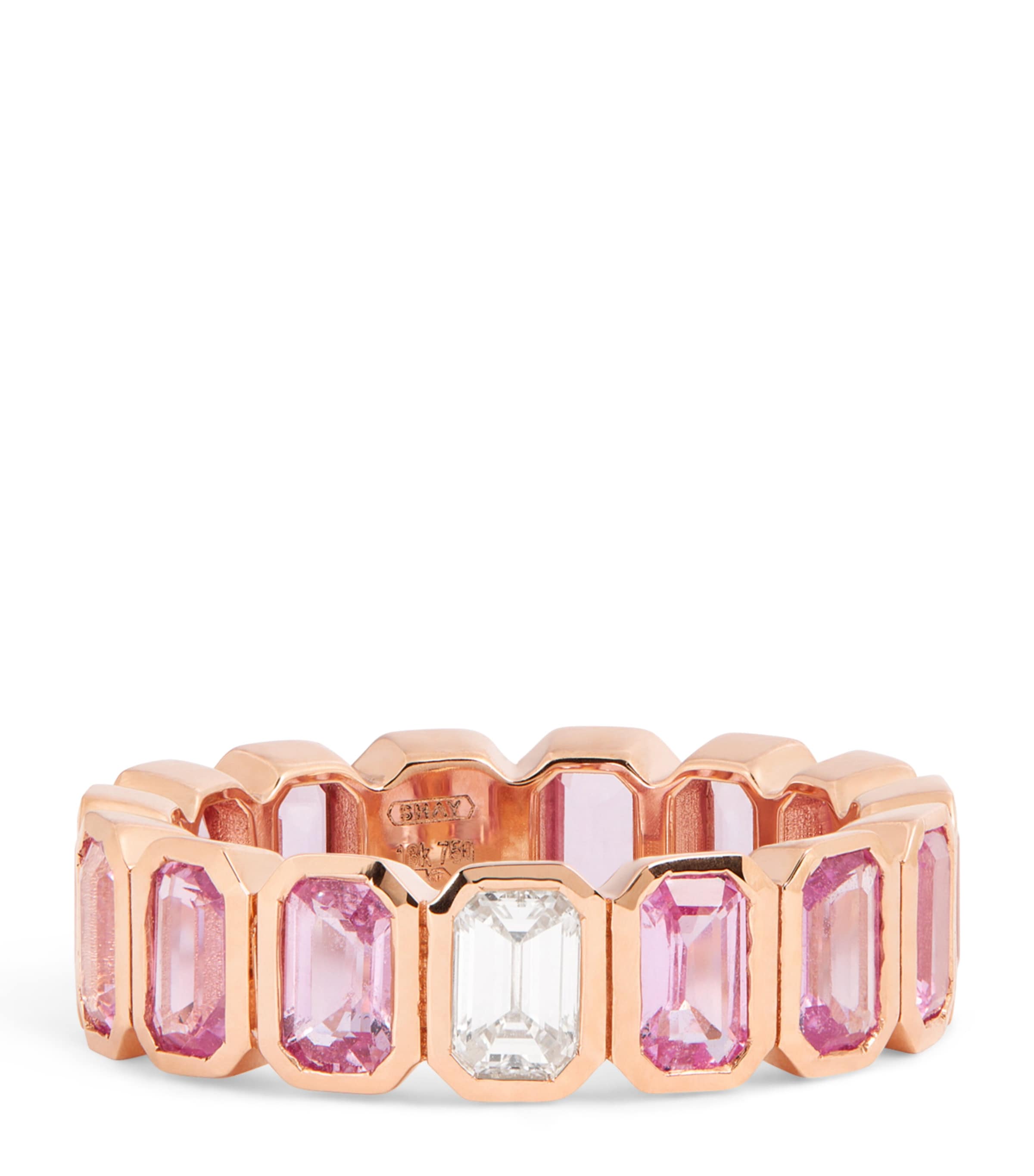 SHAY Rose Gold, Diamond and Sapphire Eternity Ring Rose Gold Image 1