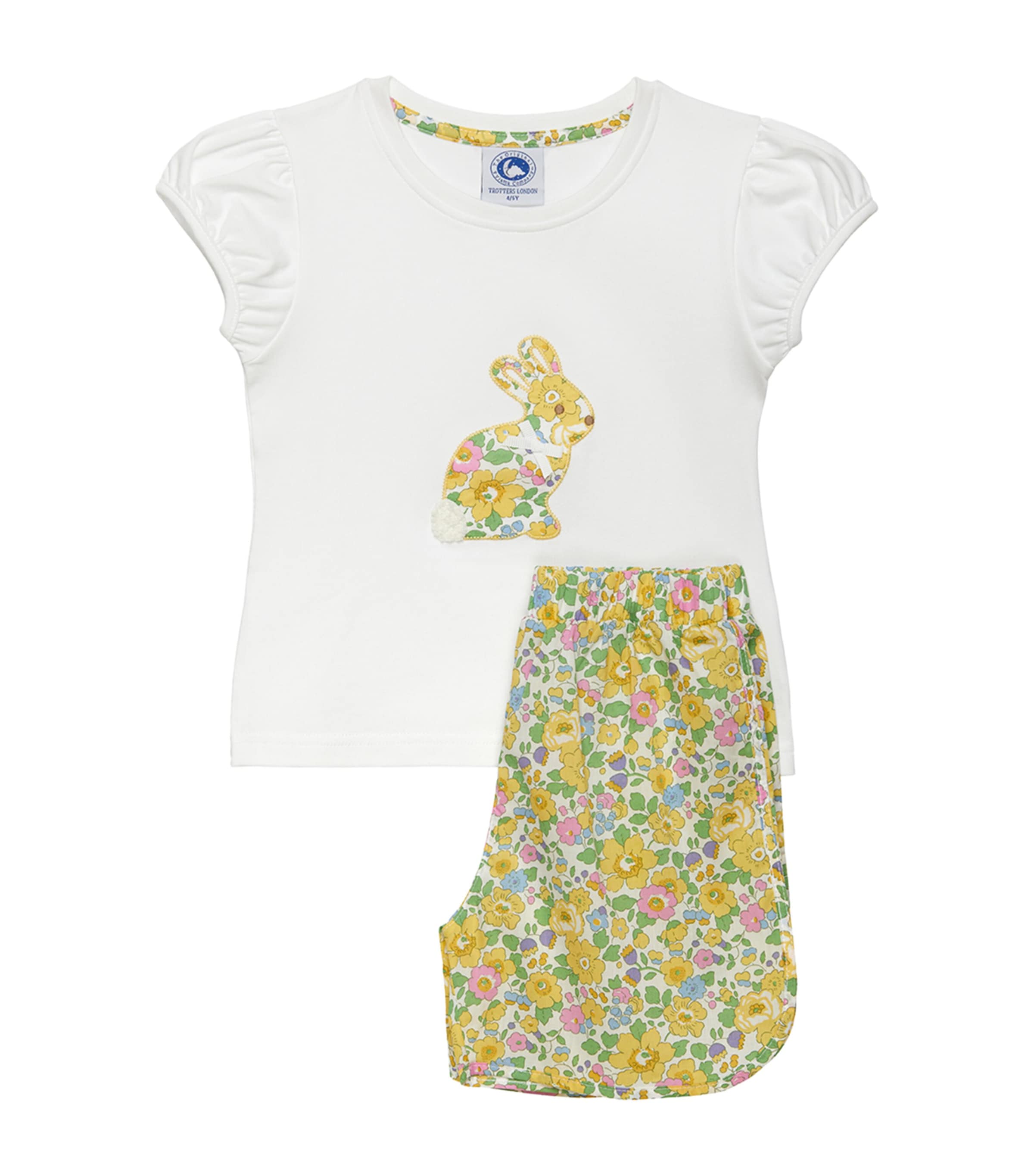 Trotters Top And Shorts Pyjama Set In Yellow