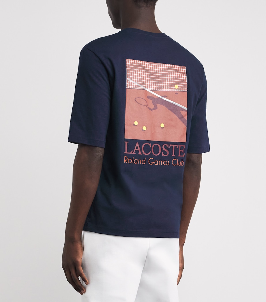 Lacoste Mens x Roland-Garros Cotton Logo T-Shirt Navy Blue Image 5