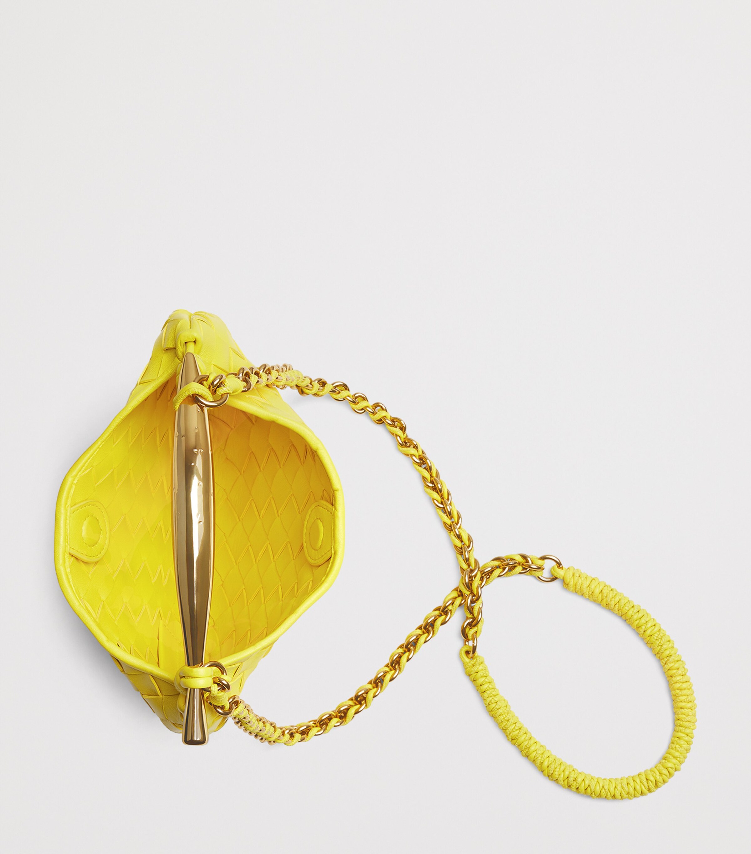 Bottega Veneta Yellow Baby Lambskin Sardine Cross-Body Bag