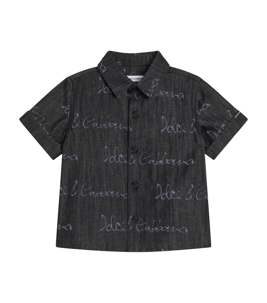 Denim Monogram Shirt (3-30 Months) S9000-COMBI Image 1