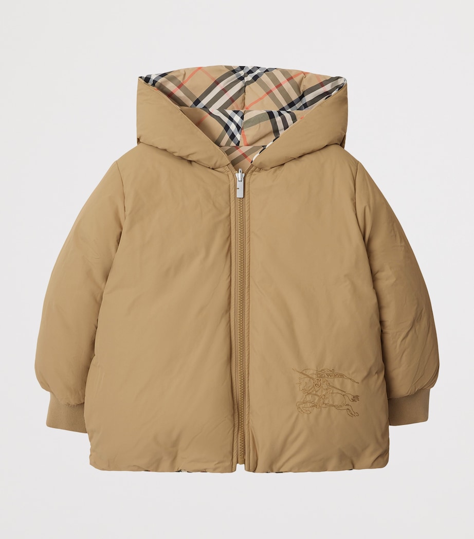 Reversible Down Check Puffer Jacket (3-12 Years) SAND IP CHECK Image 2