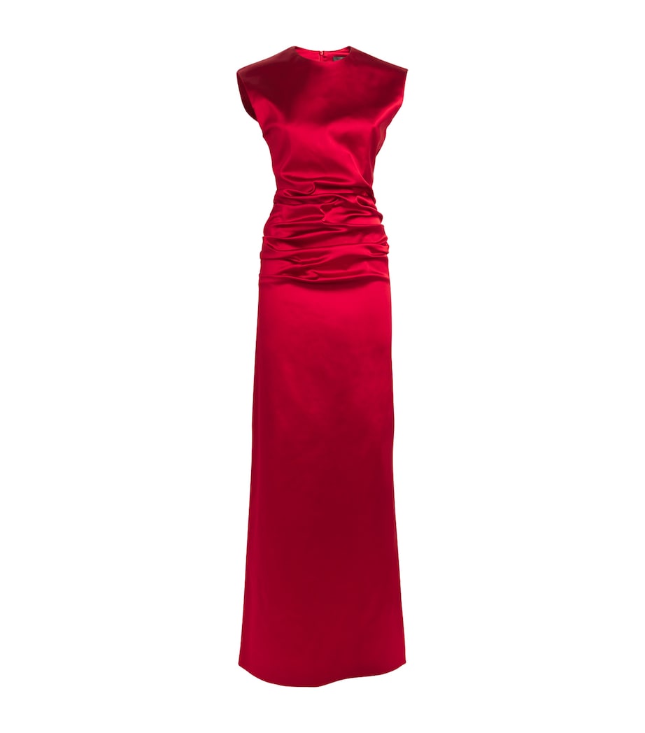 Max Mara Womens Gathered Maxi Dress Red Image 1