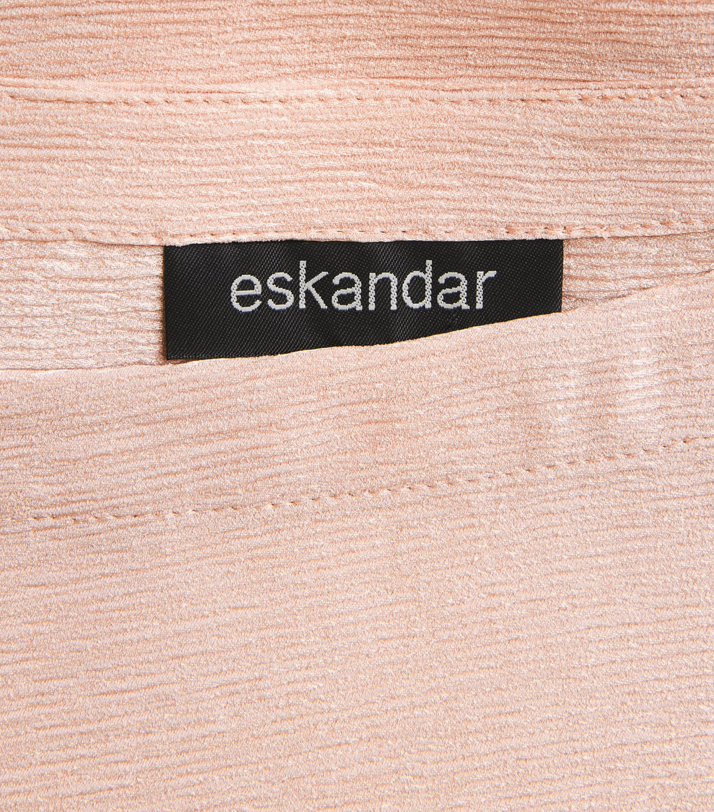Eskandar Silk Plissé Scoop-Neck Top Rosepowder Image 6