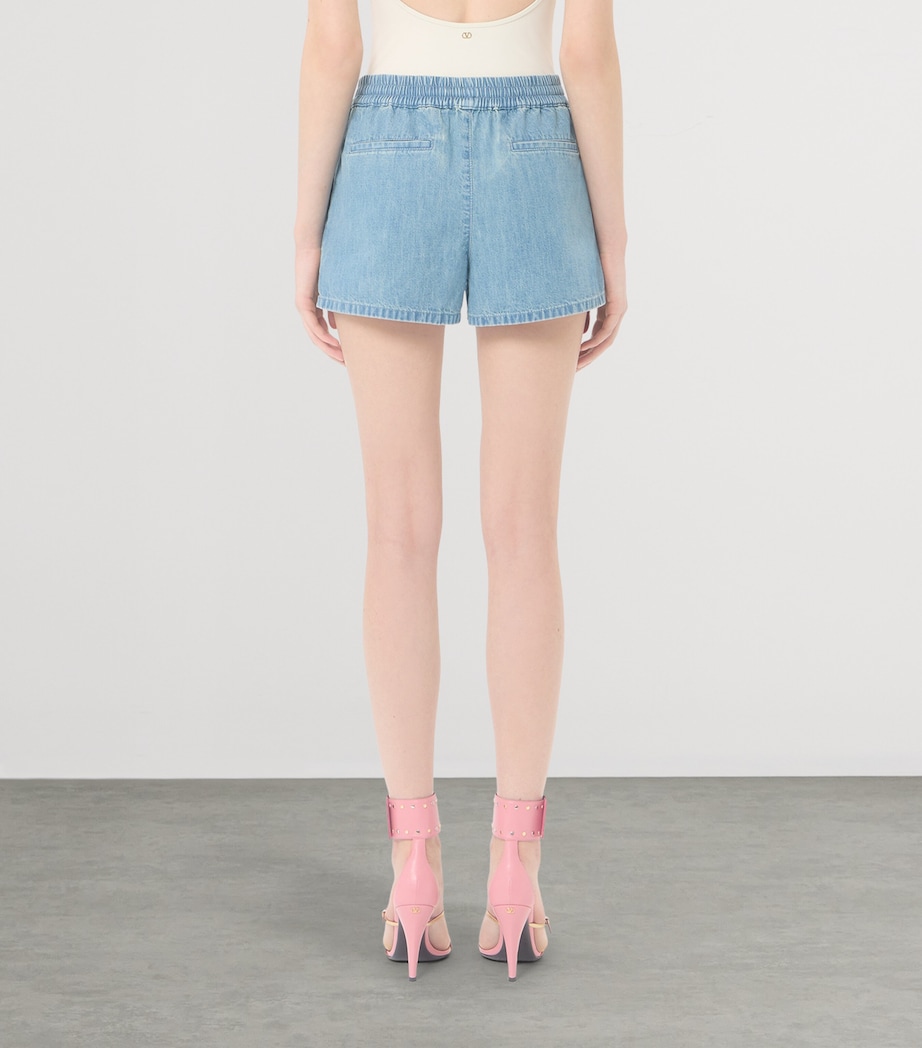 Valentino Womens Drawstring Denim Shorts Flx Image 5