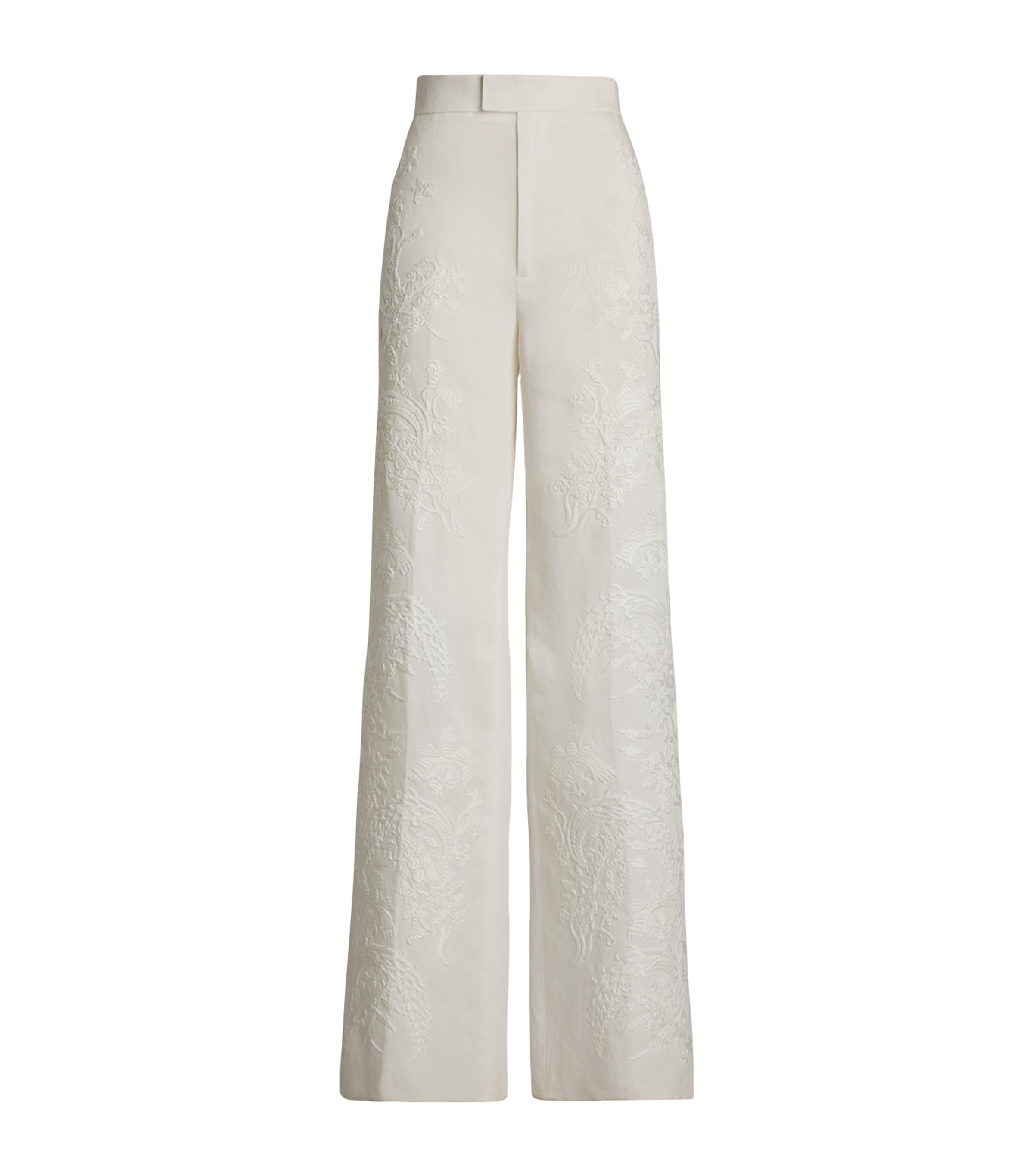 Ralph Lauren Embroidered Dean Trousers In White