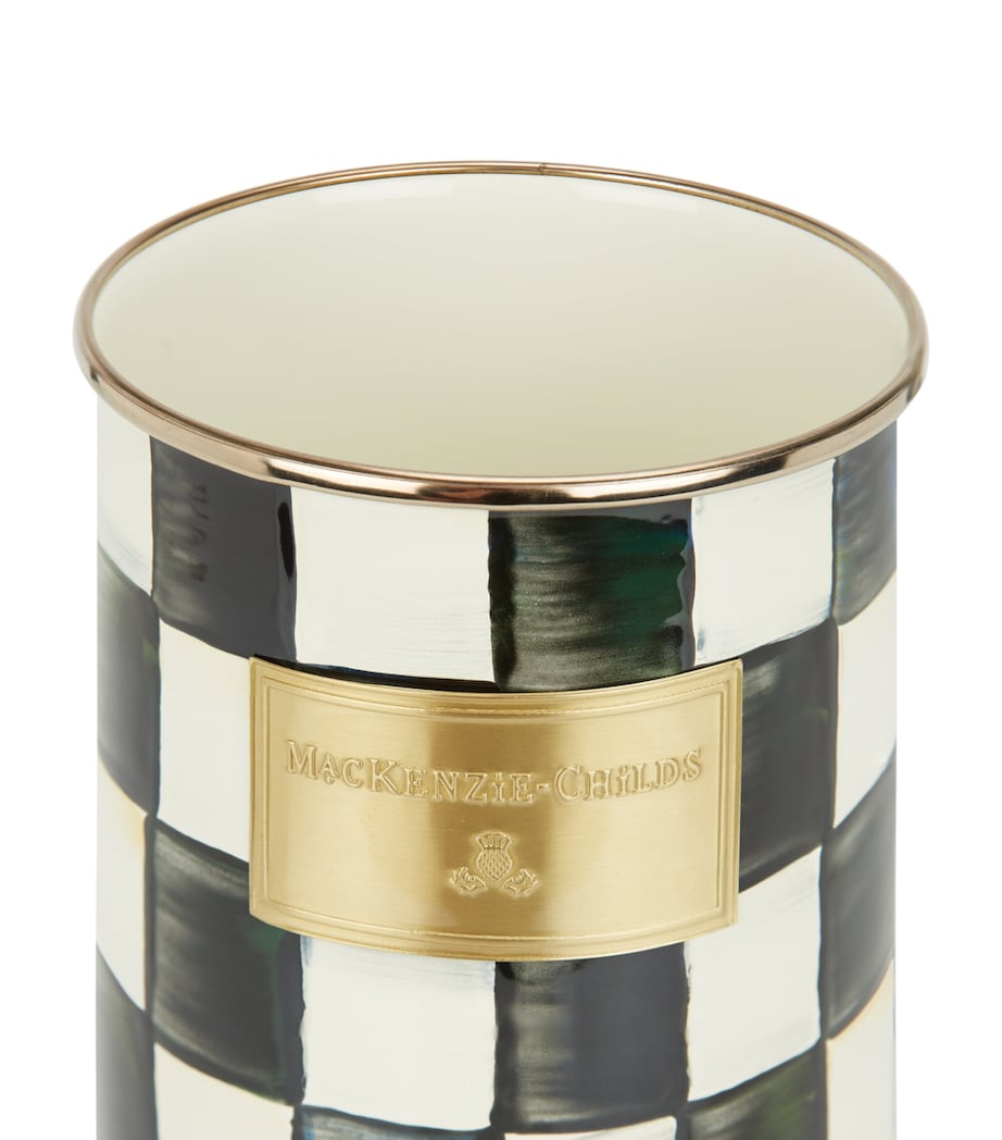 Courtly Check Enamel Utensil Holder BLACK Image 2