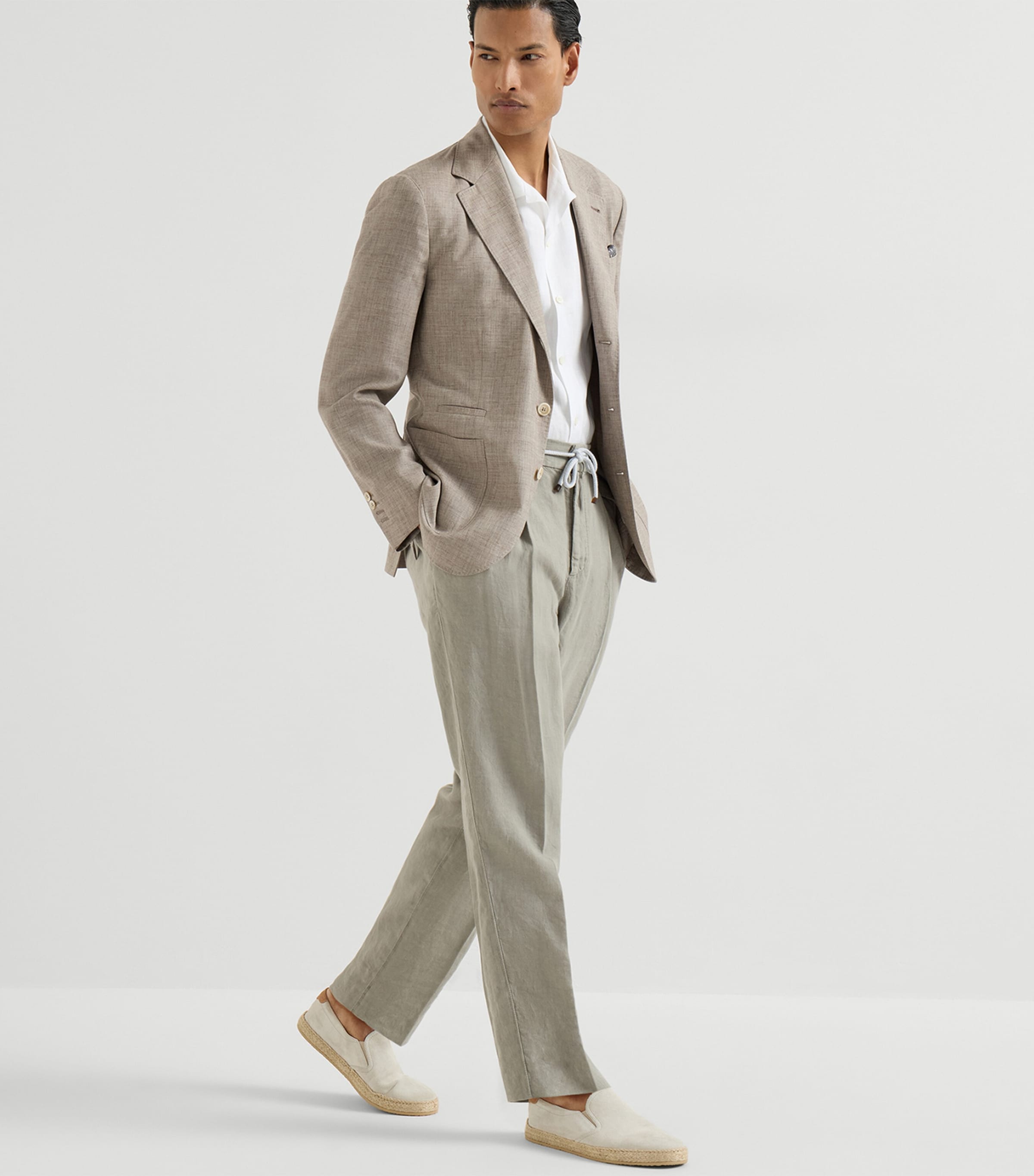 Brunello Cucinelli Mens Linen Gabardine Trousers Image 2