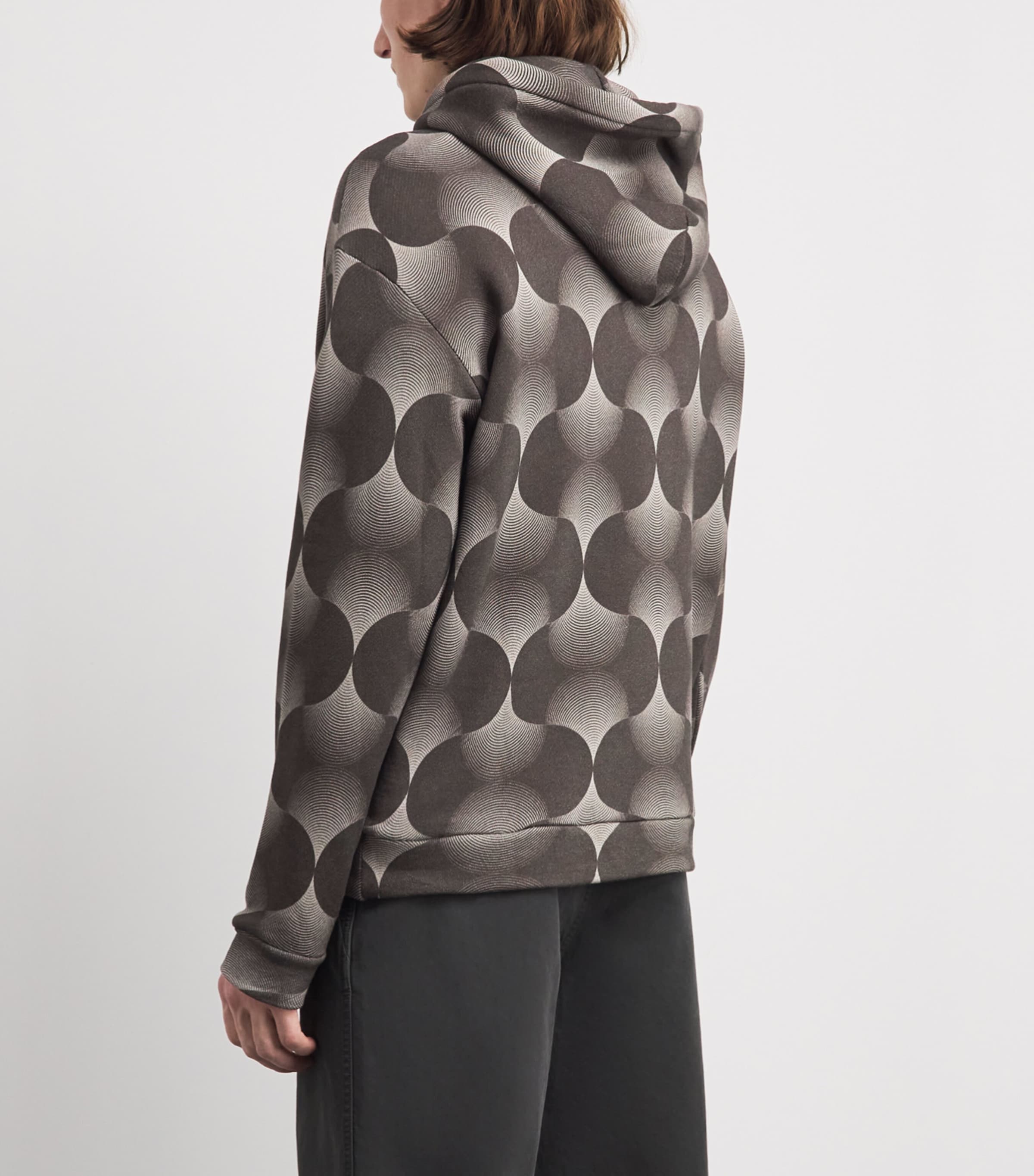 Emporio Armani Mens Cotton Op-Art Print Hoodie Image 5