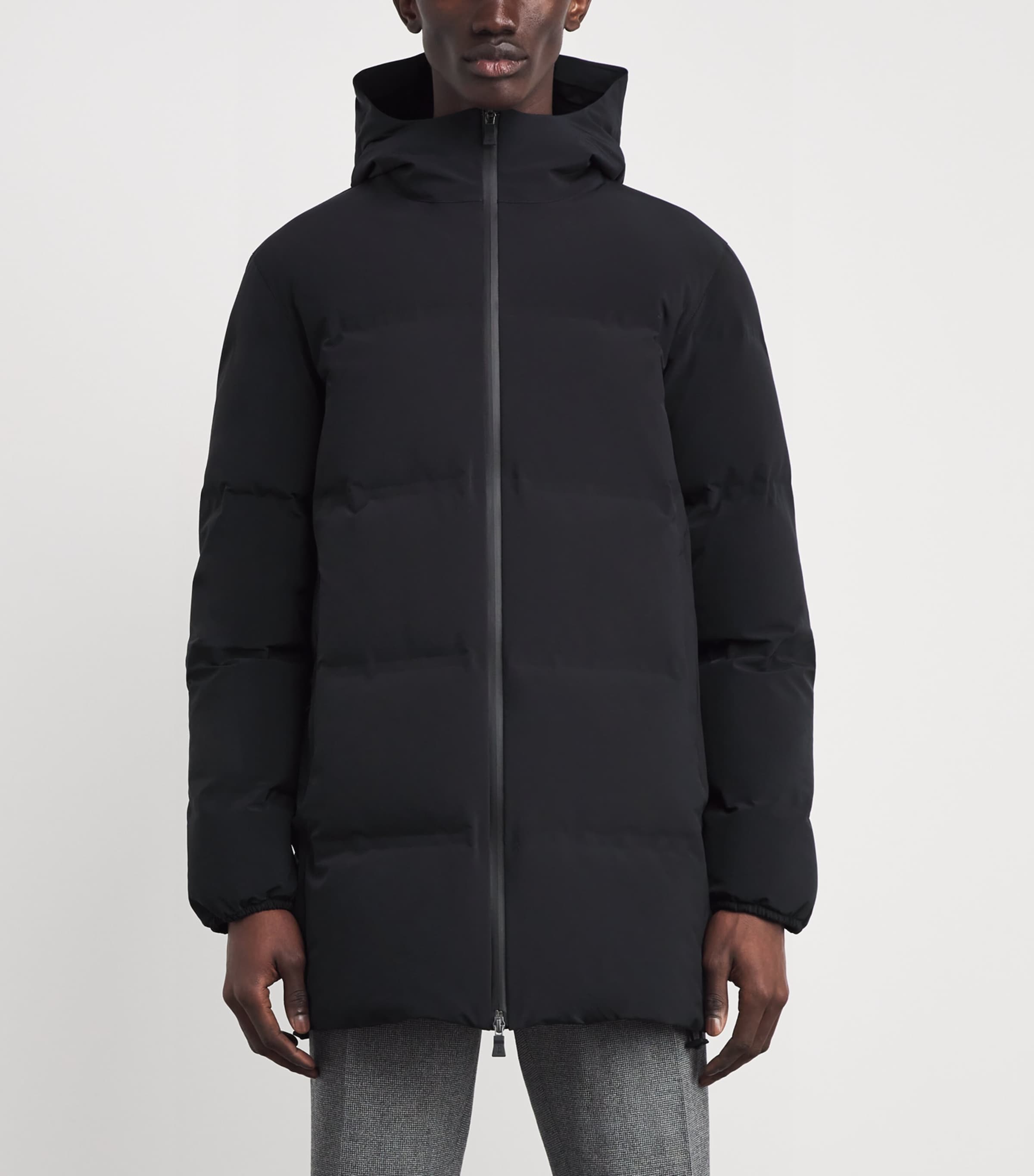 Down Hybrid Puffer Coat 9300 BLACK Image 3
