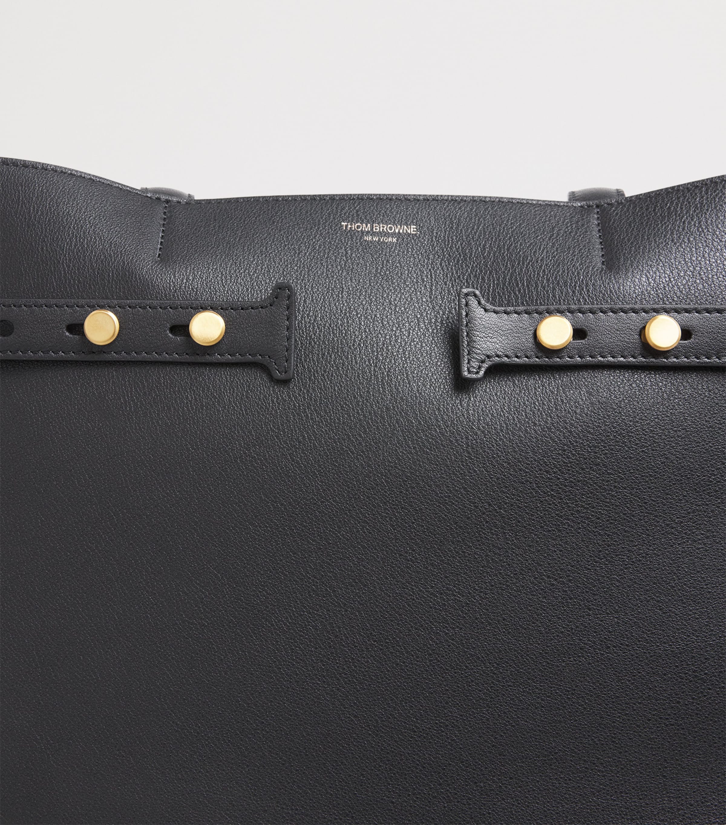 Thom Browne Leather Cabas Tote Bag Black Image 6