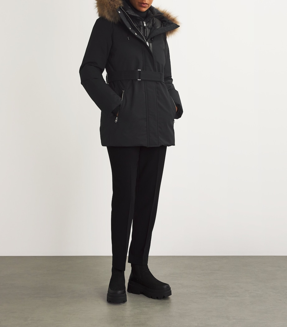 Fur-Trim Jeni-FZ Down Coat BLACK C0001 Image 2