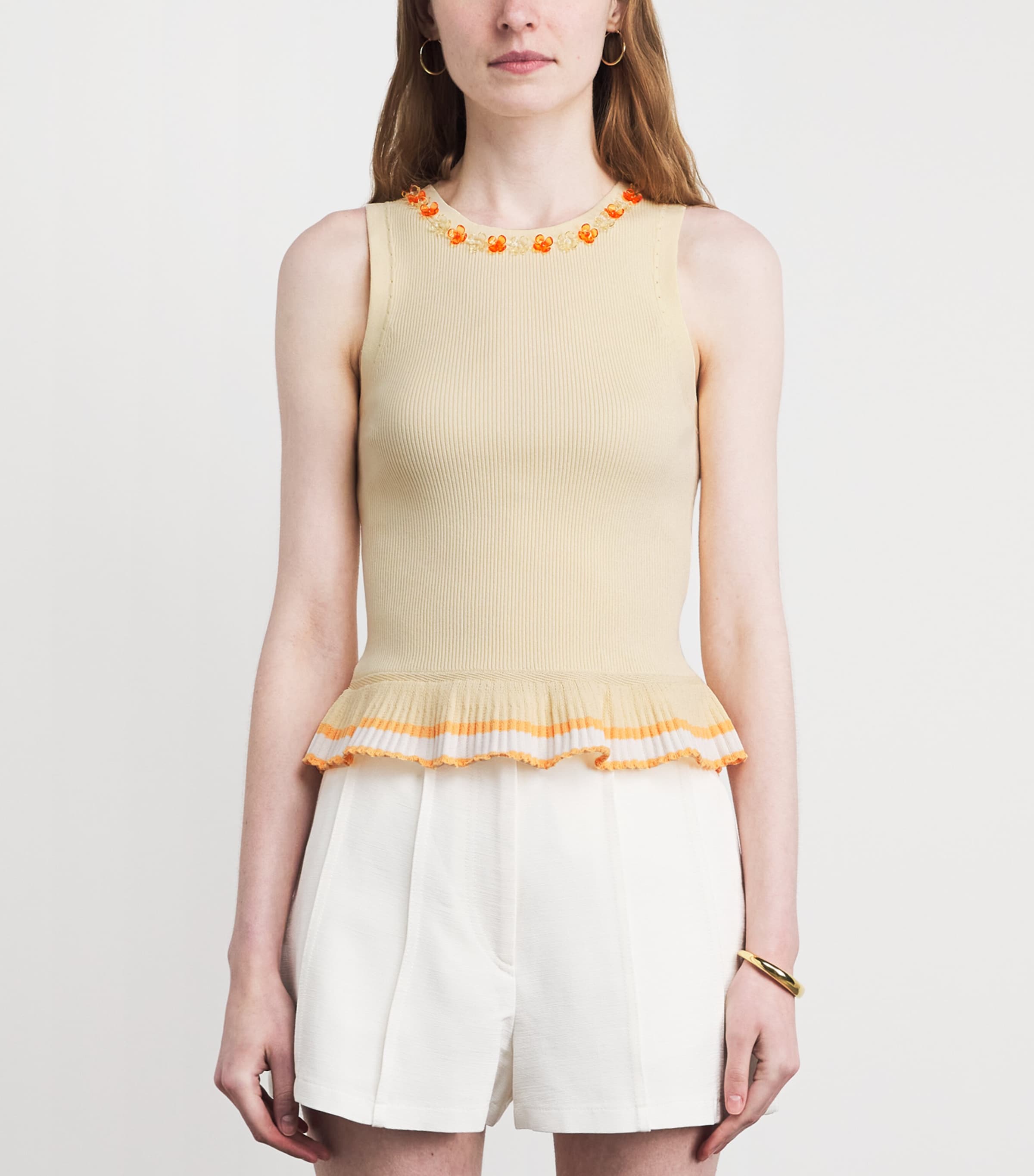 Claudie Pierlot Womens Embellished Tank Top Vanilla Image 4