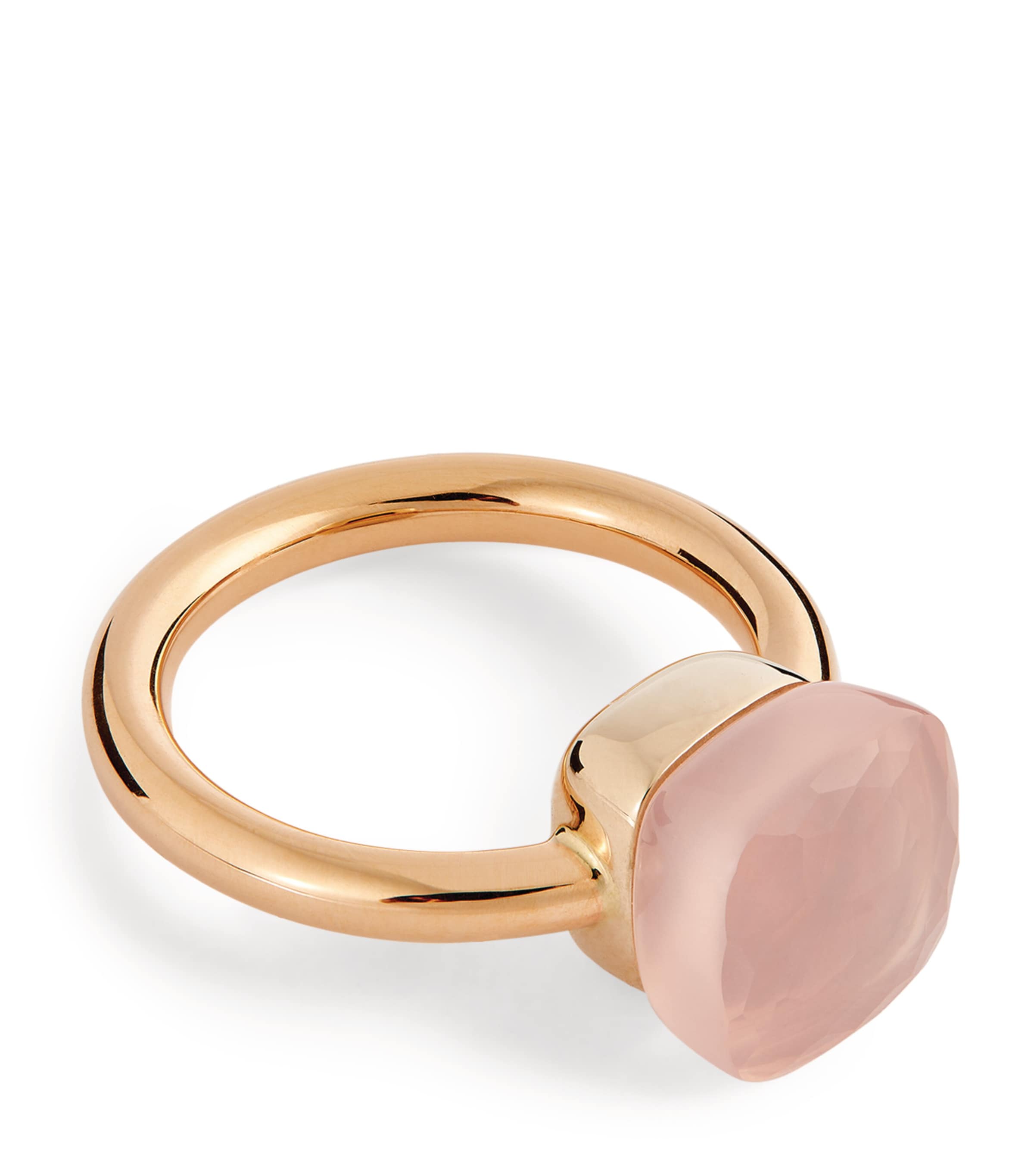 Pomellato Mixed Gold And Pink Quartz Nudo Classic Ring In Pink
