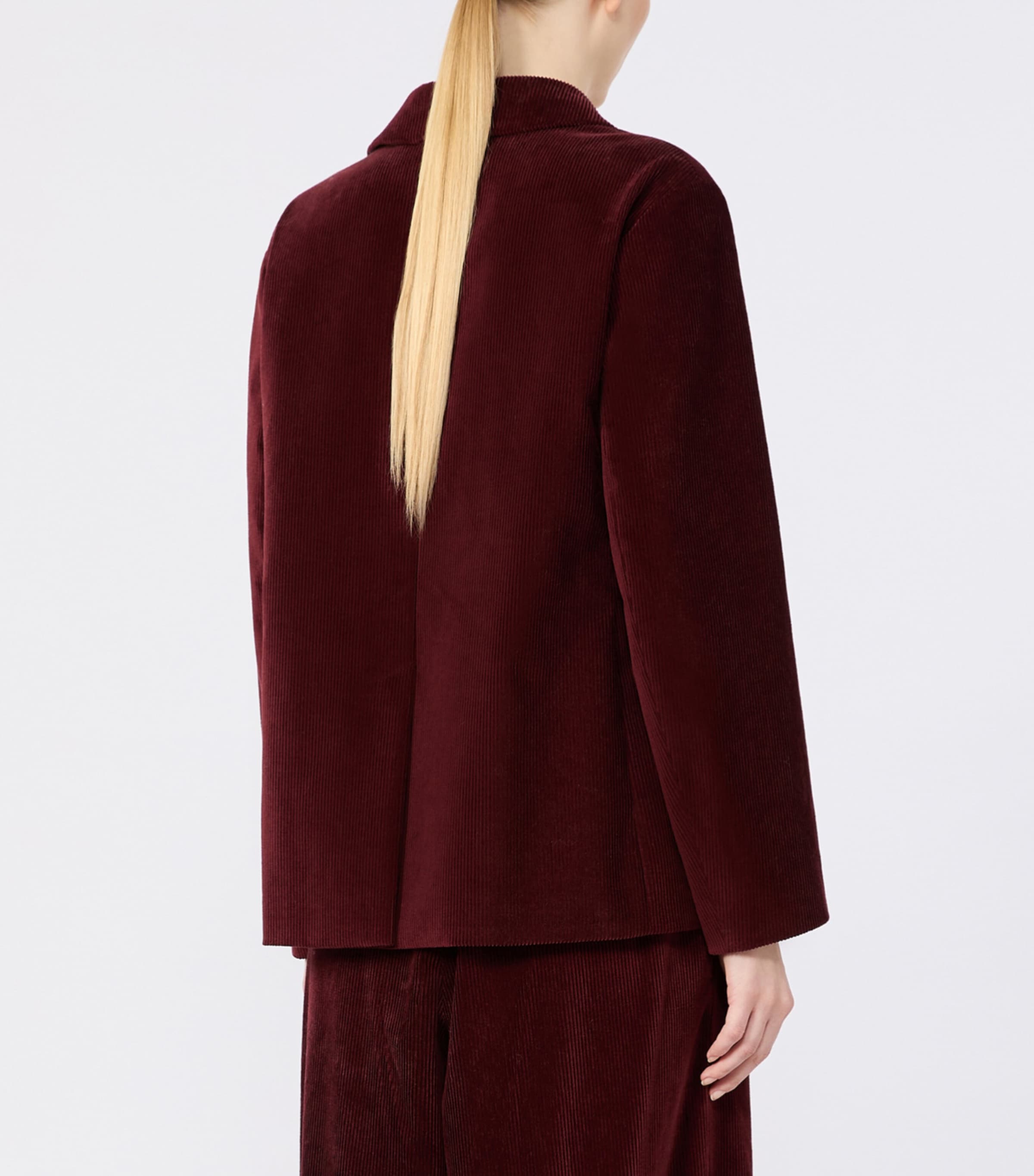 Max Mara Womens Corduroy Cotton Jacket Bordeaux Image 3