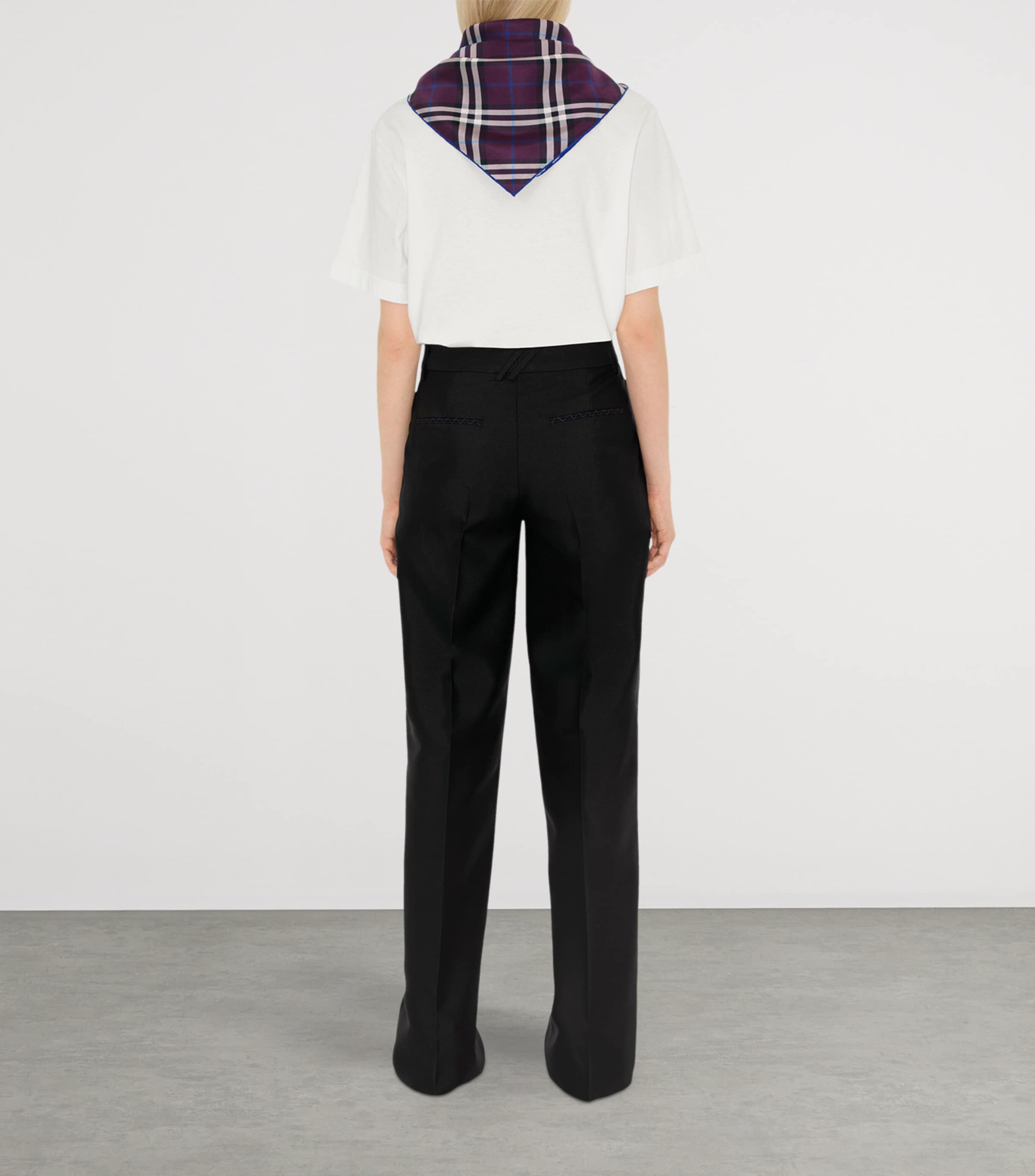 Silk Check Scarf PANSY Image 5