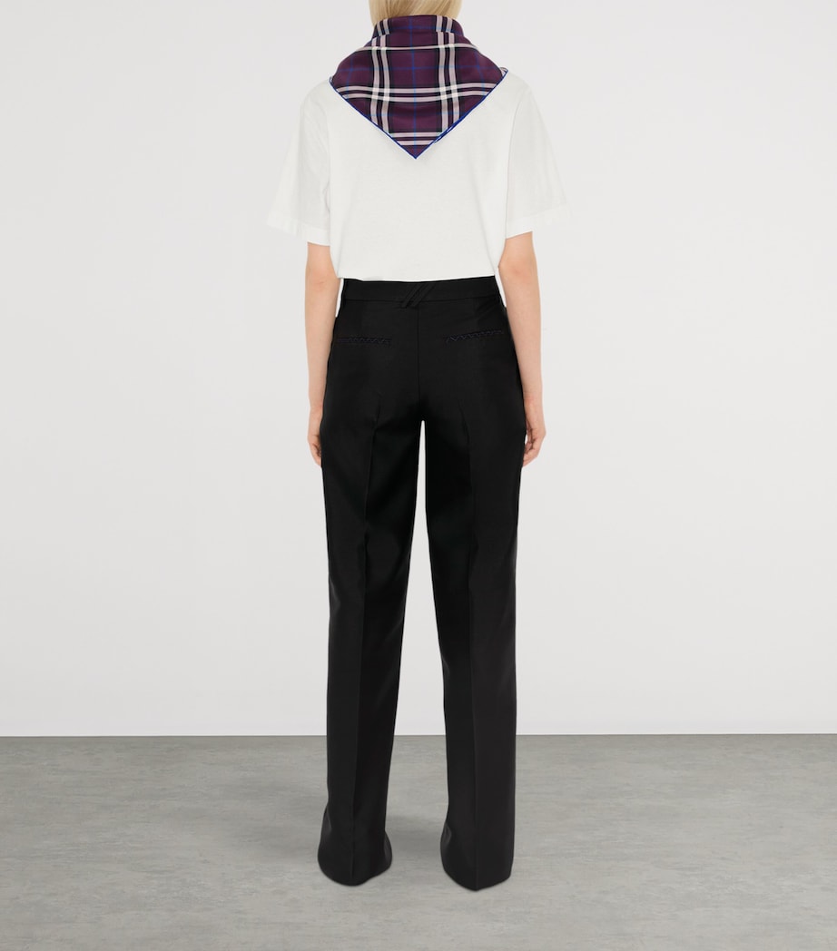 Silk Check Scarf PANSY Image 5