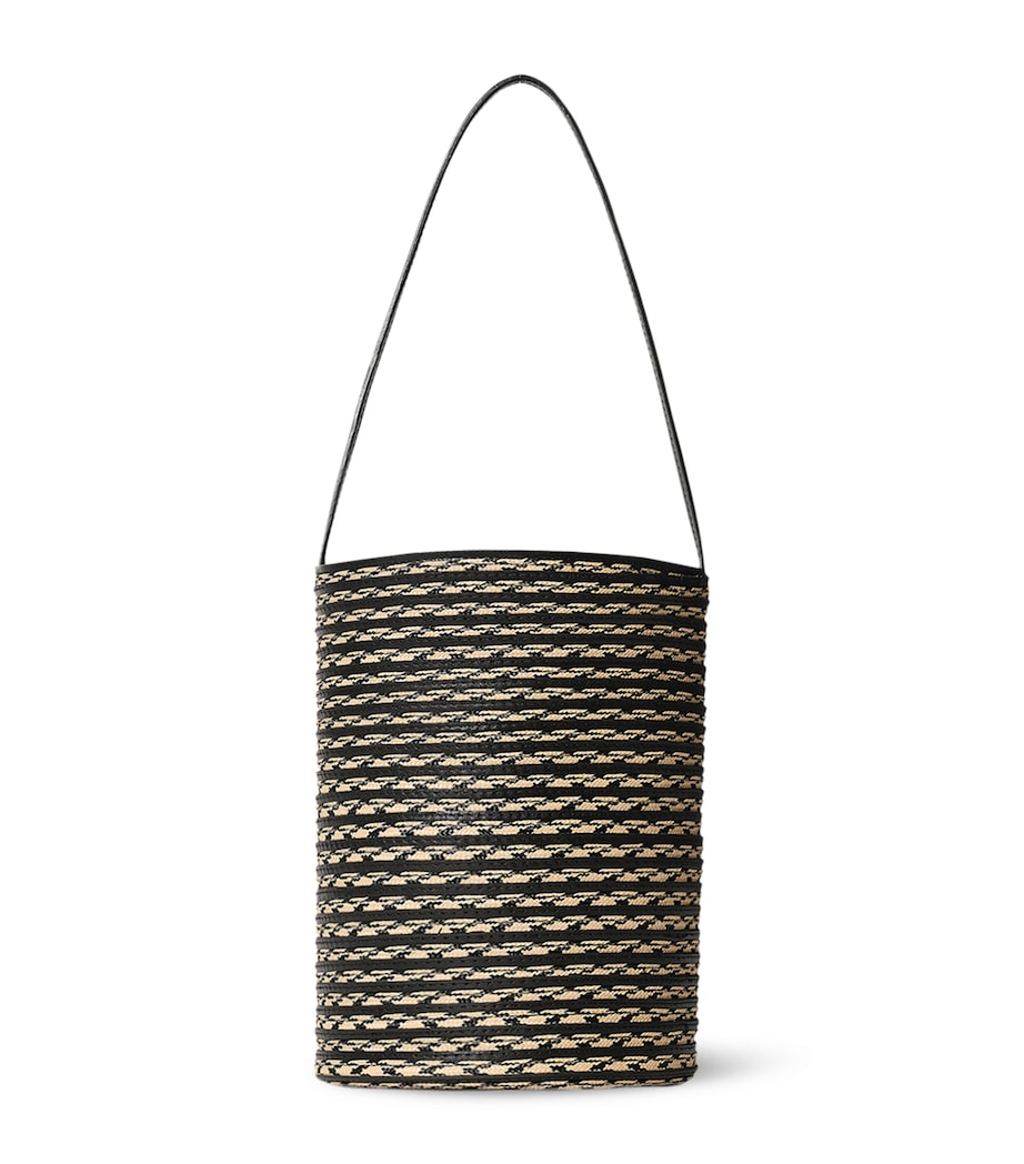 The Row Womens Small N/S Beau Raffia Tote Bag Black/natural Image 1