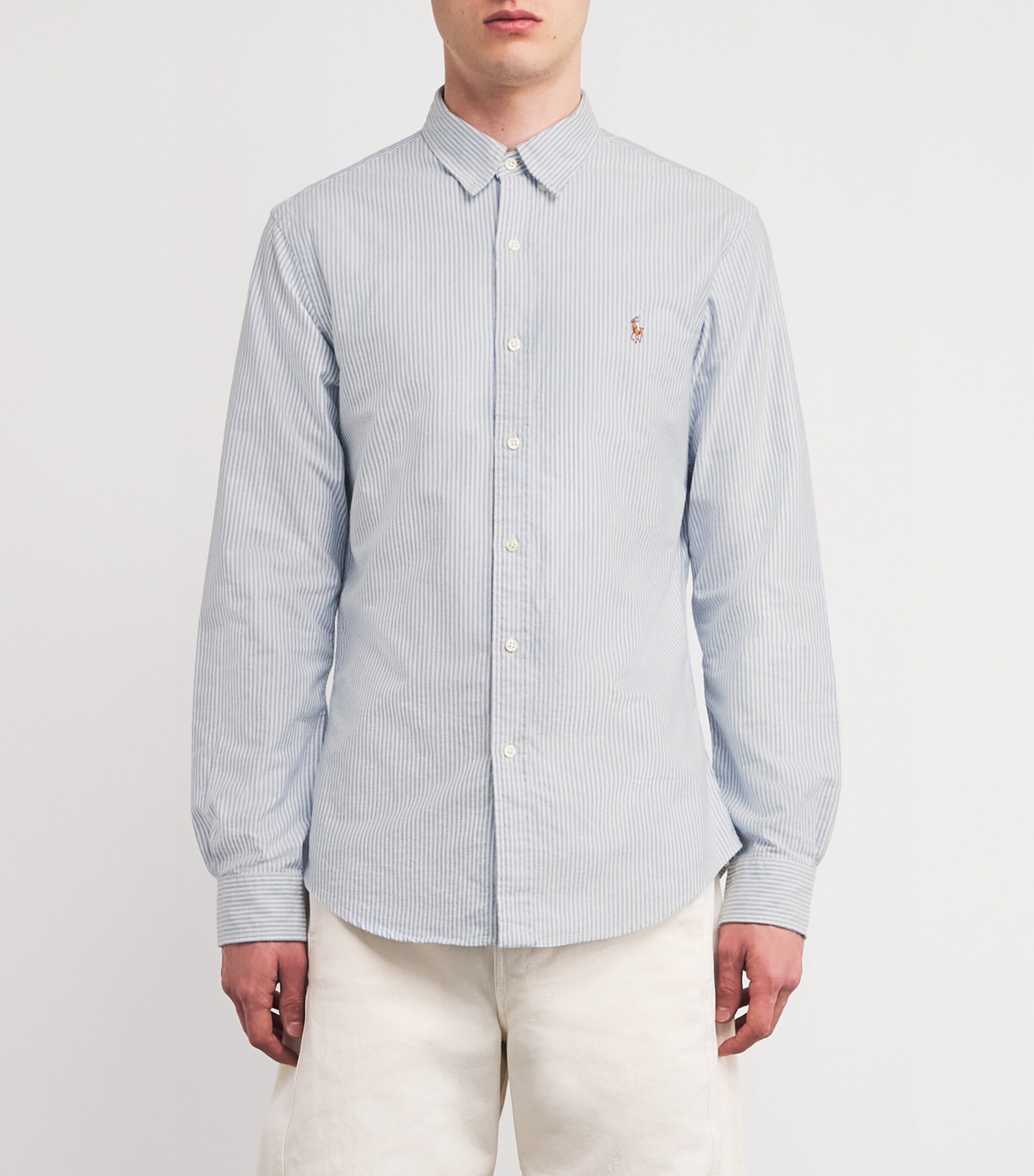 Cotton Stripe Oxford Shirt BLUE WHITE STRIPE Image 3