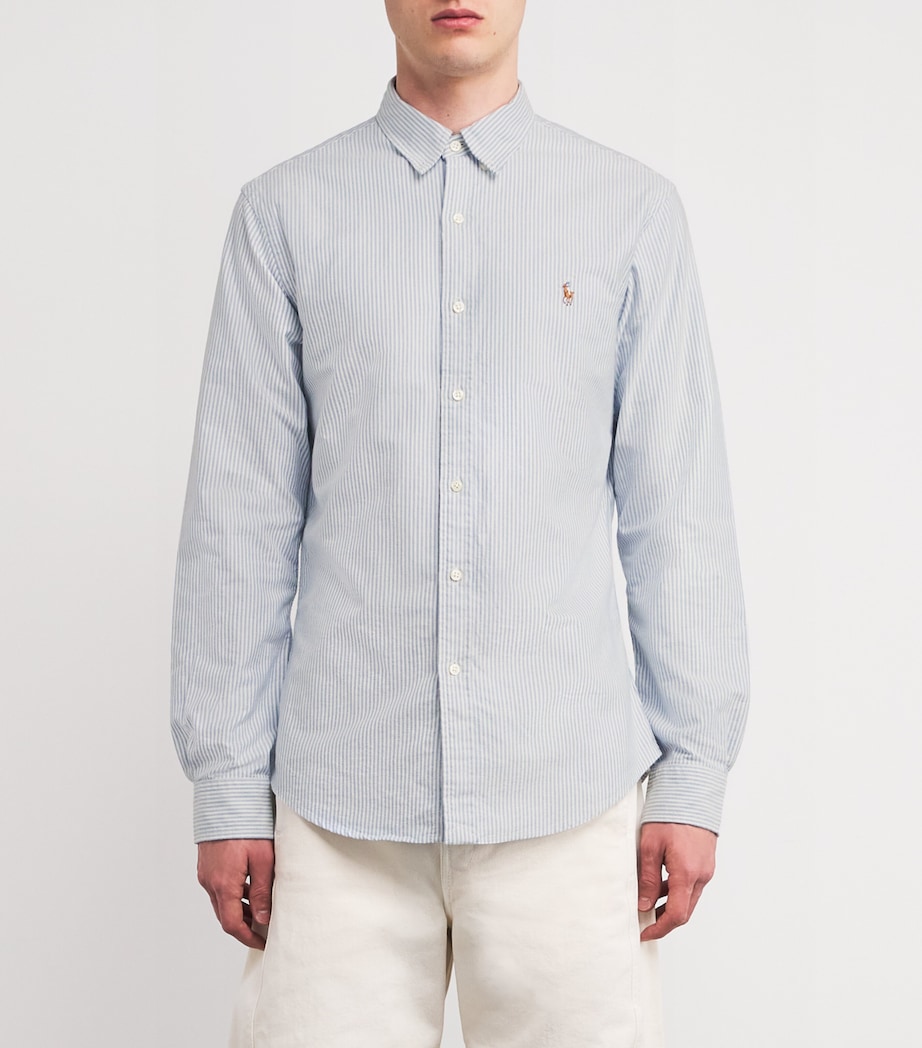 Cotton Striped Oxford Shirt BLUE WHITE STRIPE Image 3