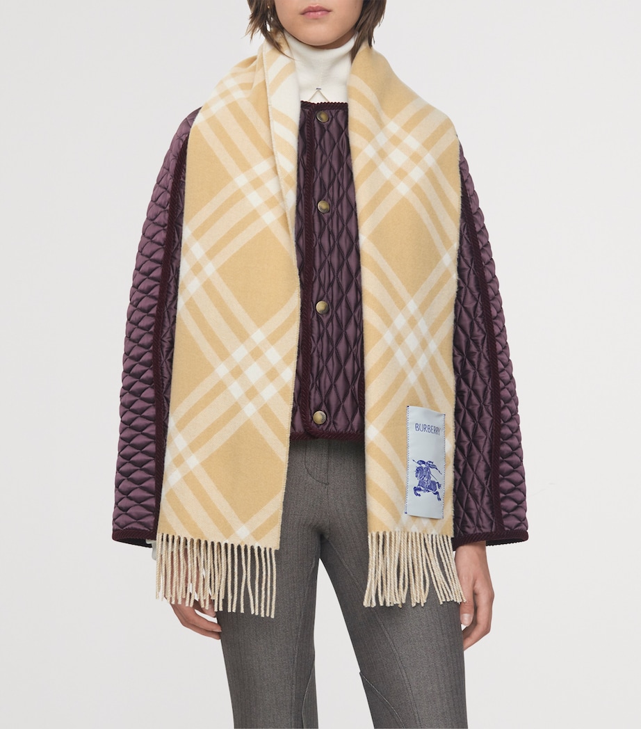 Cashmere Check Scarf SAND Image 6