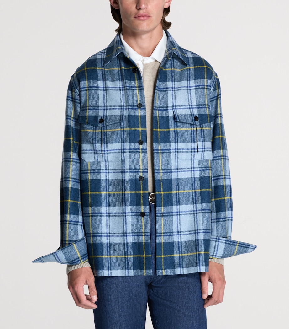 Dunhill Mens Cashmere Check Shirt Image 4