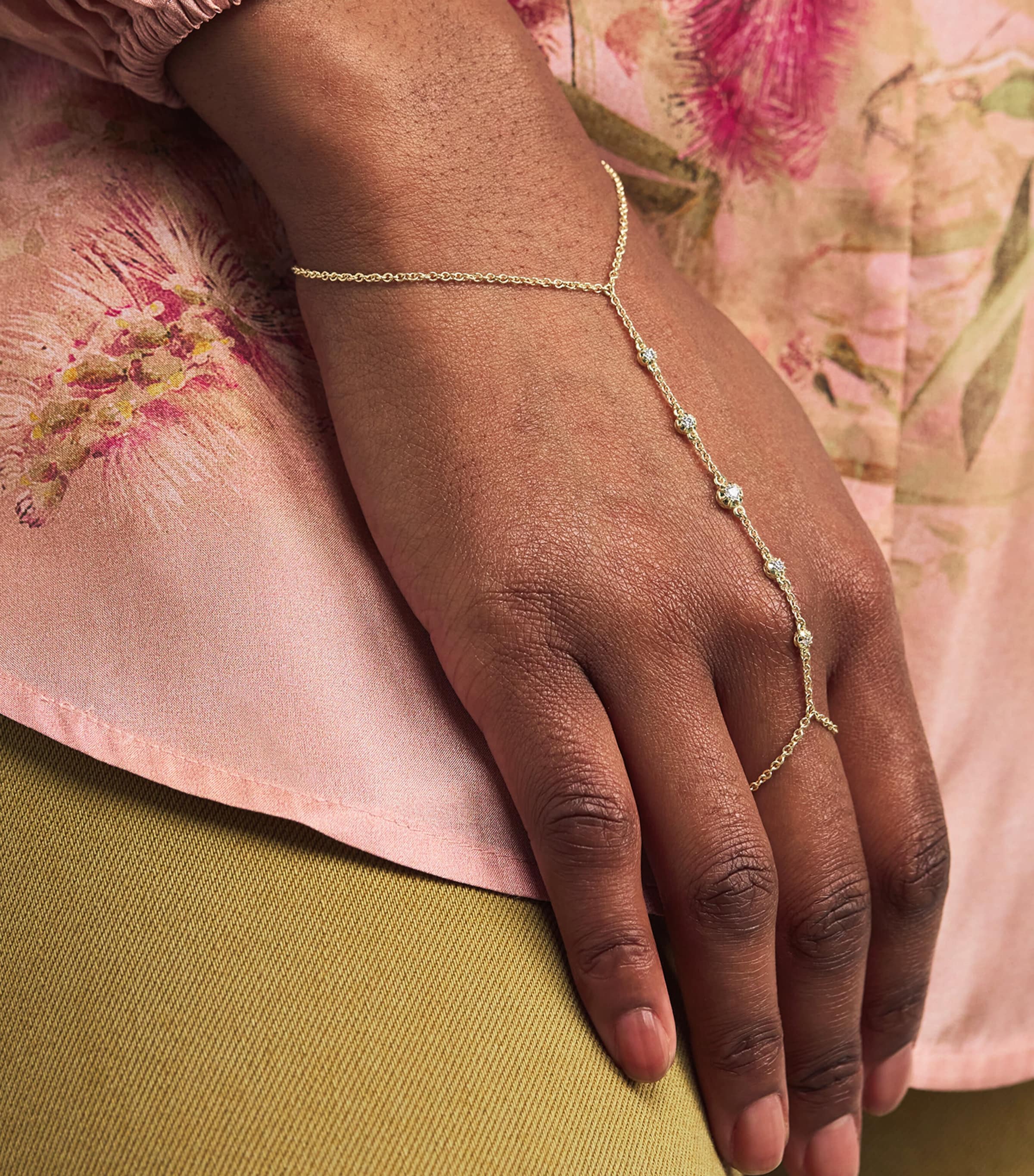 Yellow Gold and Diamond Sophia Finger Bracelet YELLOW GOLD Image 4