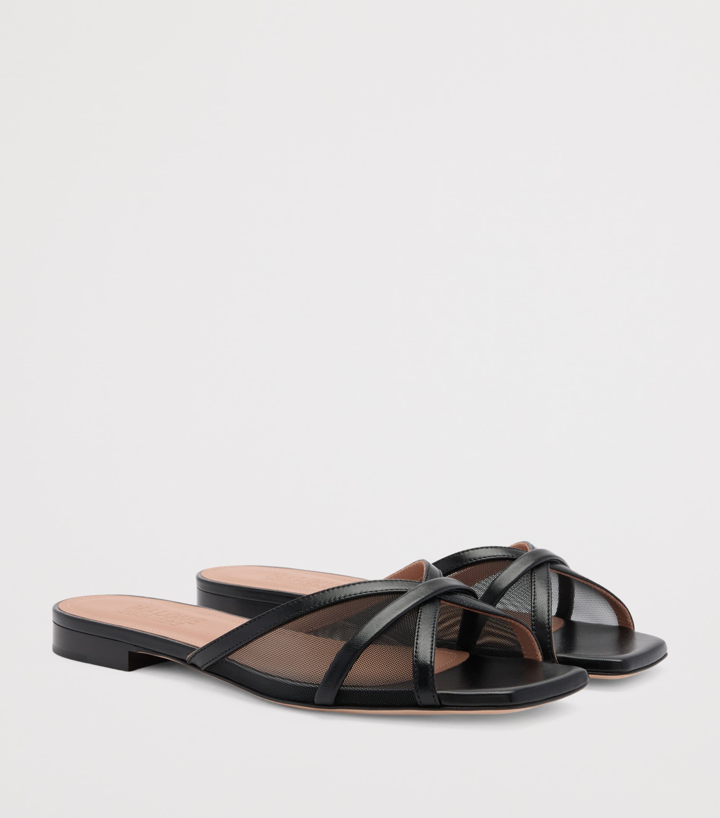 Mesh Perla Flat Mules BLACK Image 3
