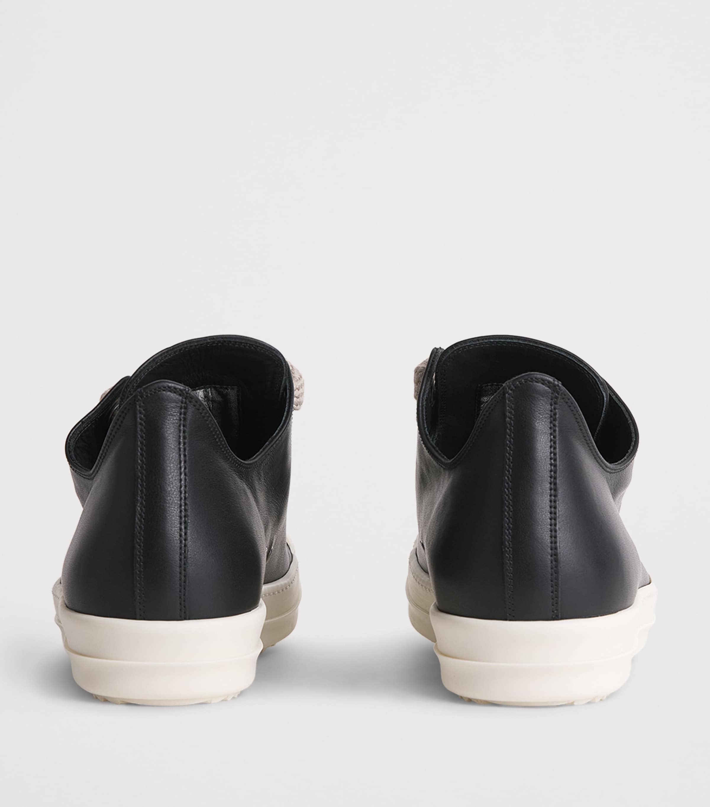 Rick Owens Leather Jumbolace Sneakers Black/milk Image 5