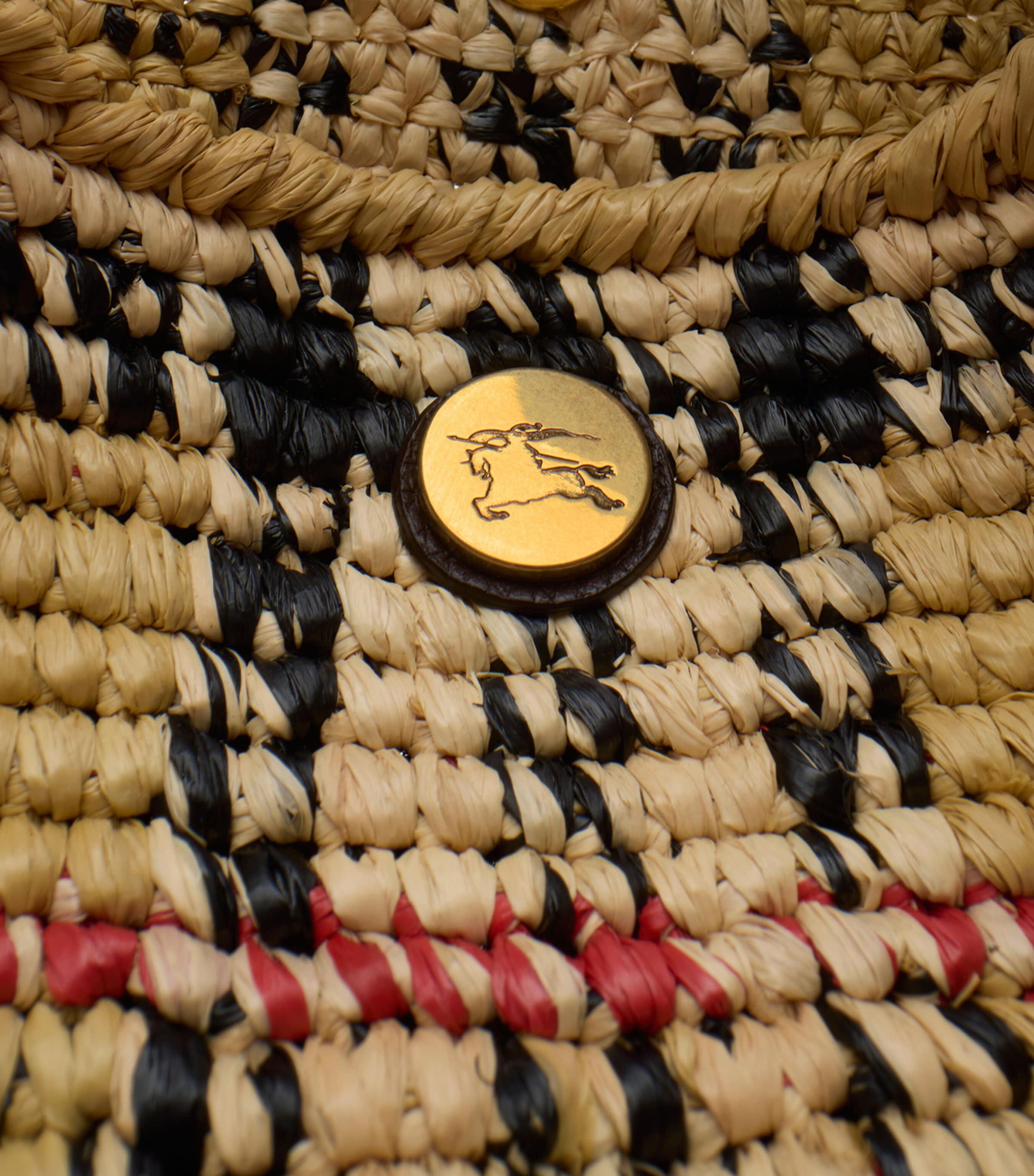 Burberry Raffia Margate Shoulder Bag Sand Image 4