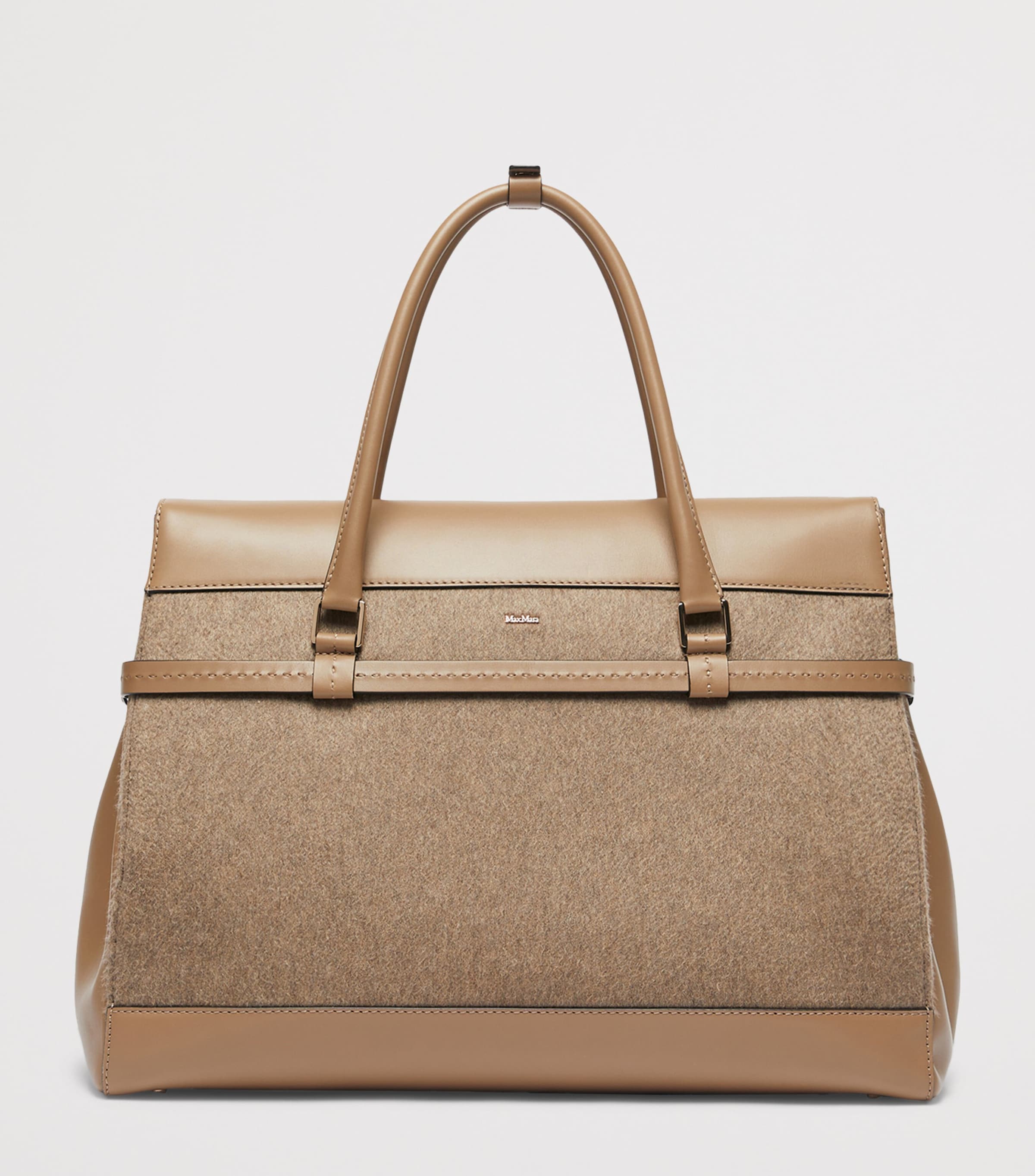 Large Cashmere Margaux Top-Handle Bag BROWN Image 5