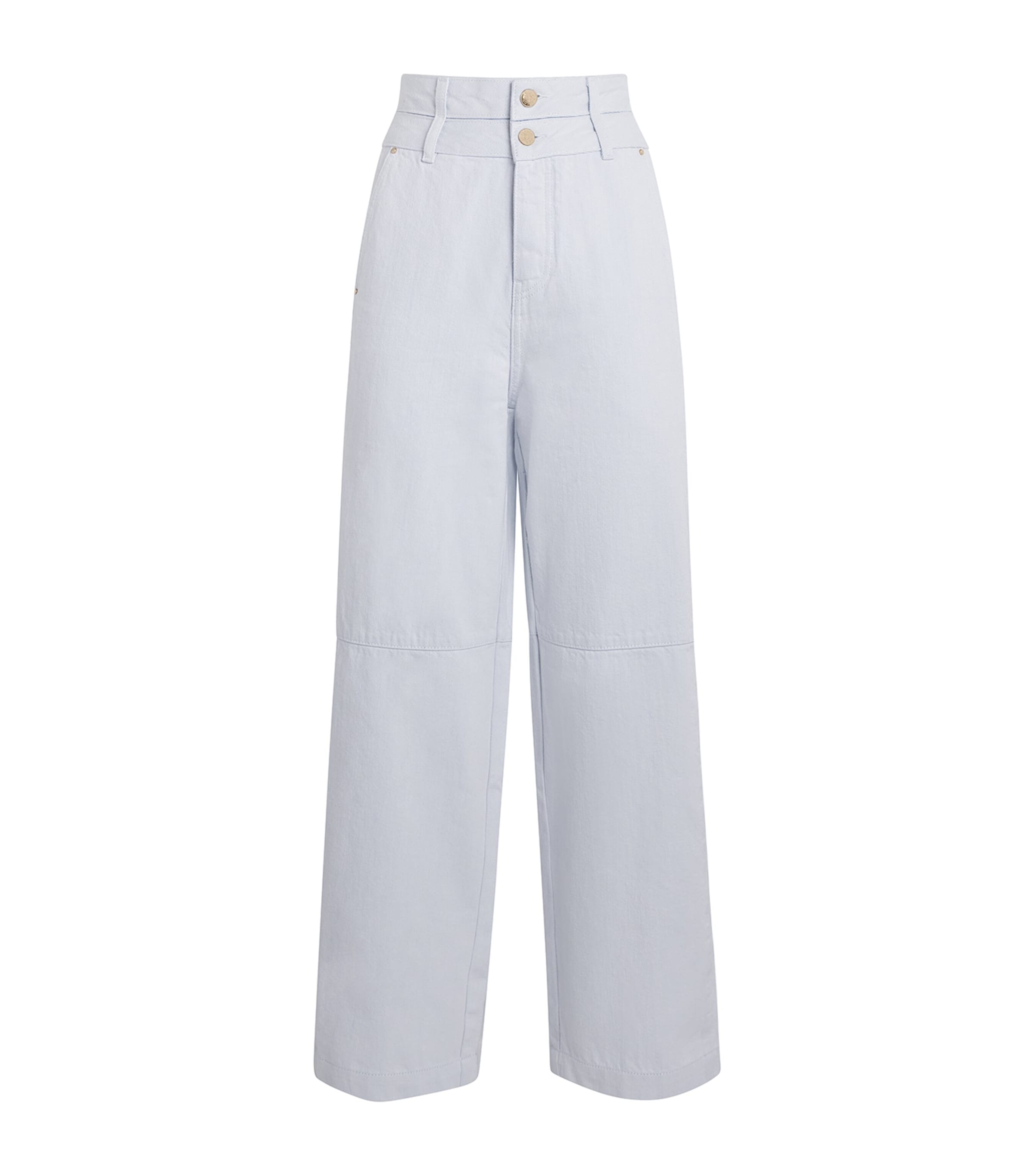 Claudie Pierlot Double-waistband Wide-leg Jeans In Blue