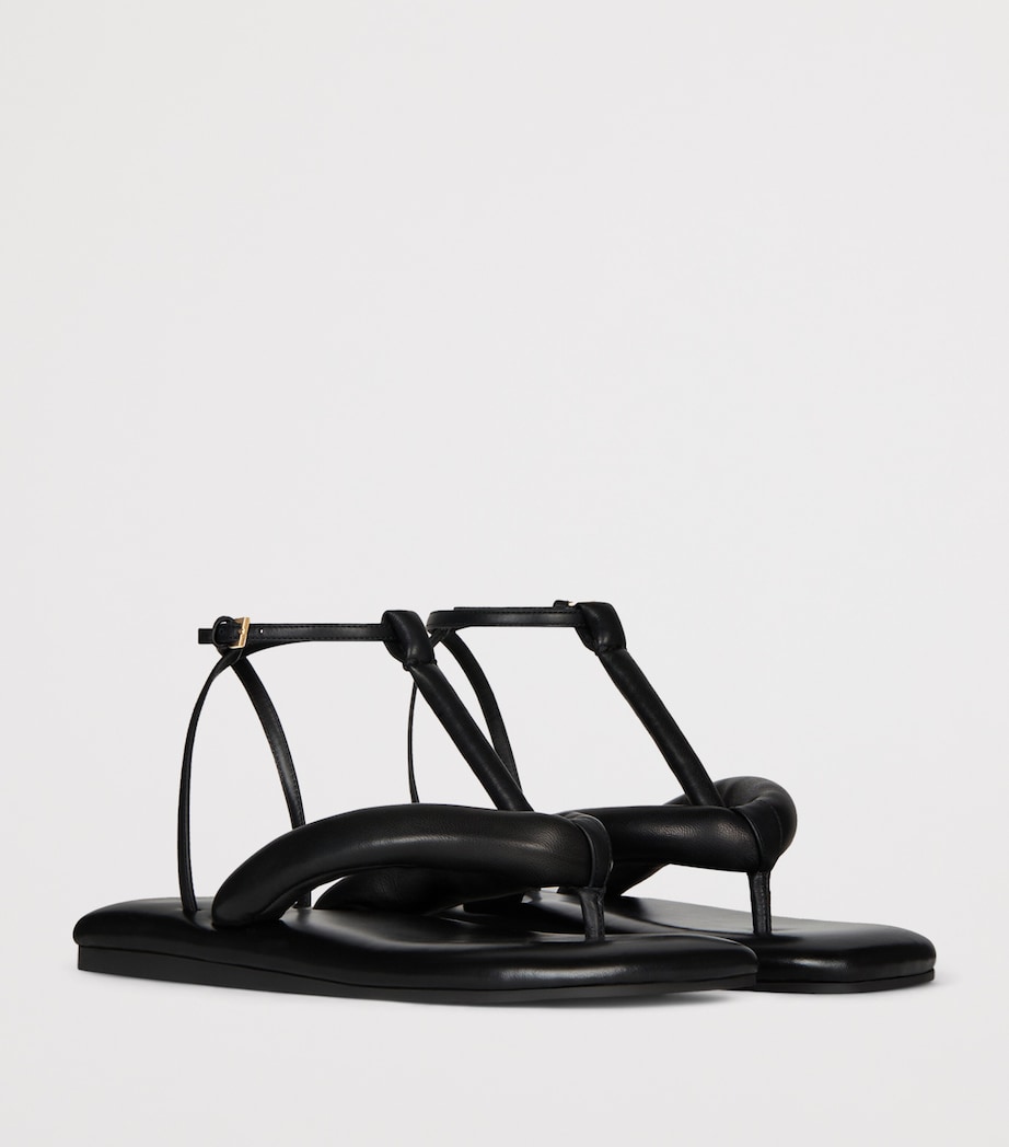 Givenchy Calfskin Boudoir Thong Sandals. Black Image 3