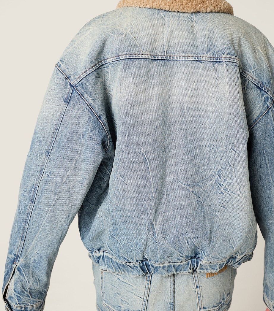 Shearling Denim Jacket F0076 Image 6