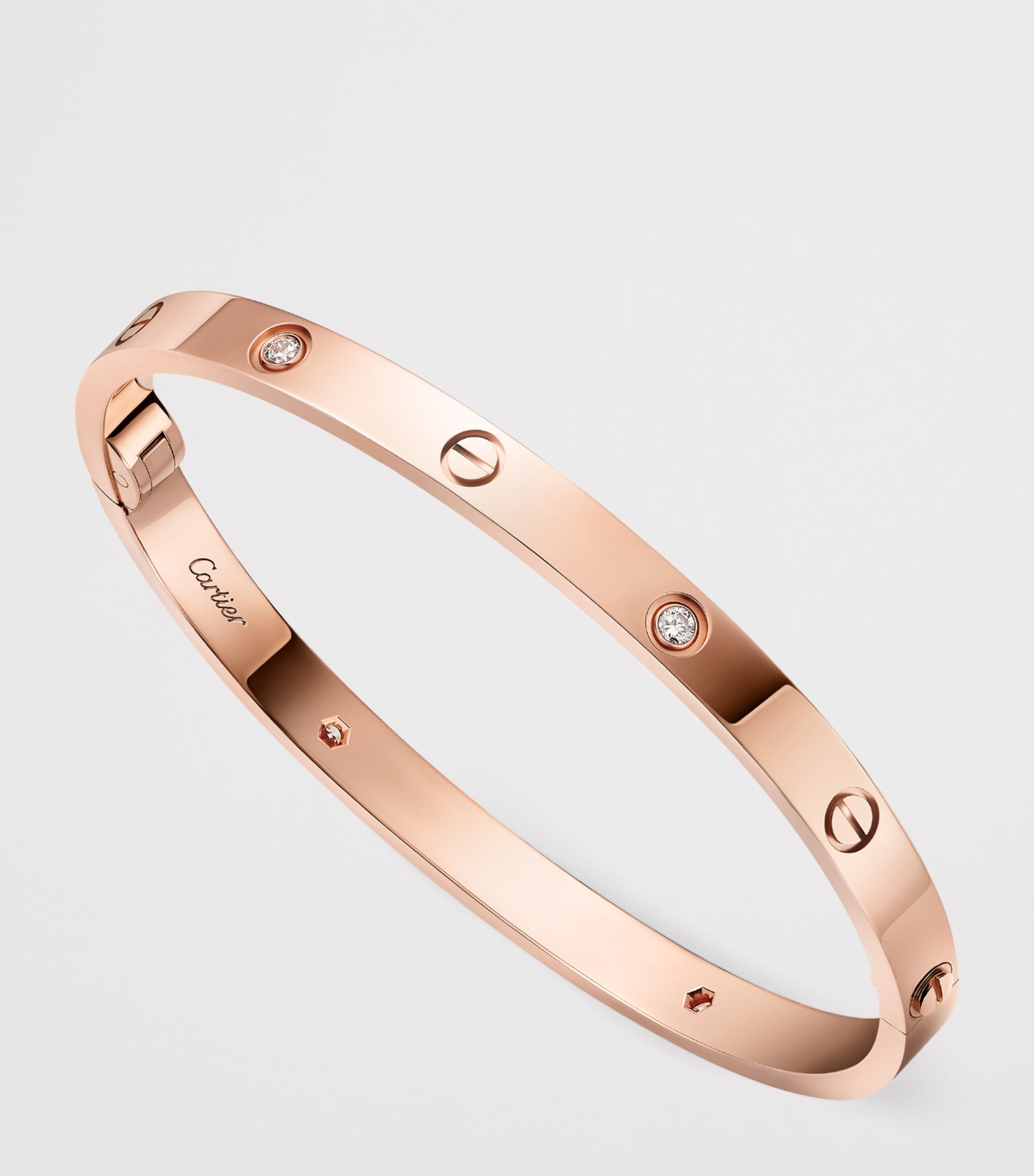 Medium Rose Gold and Diamond LOVE Bracelet ROSE GOLD Image 3