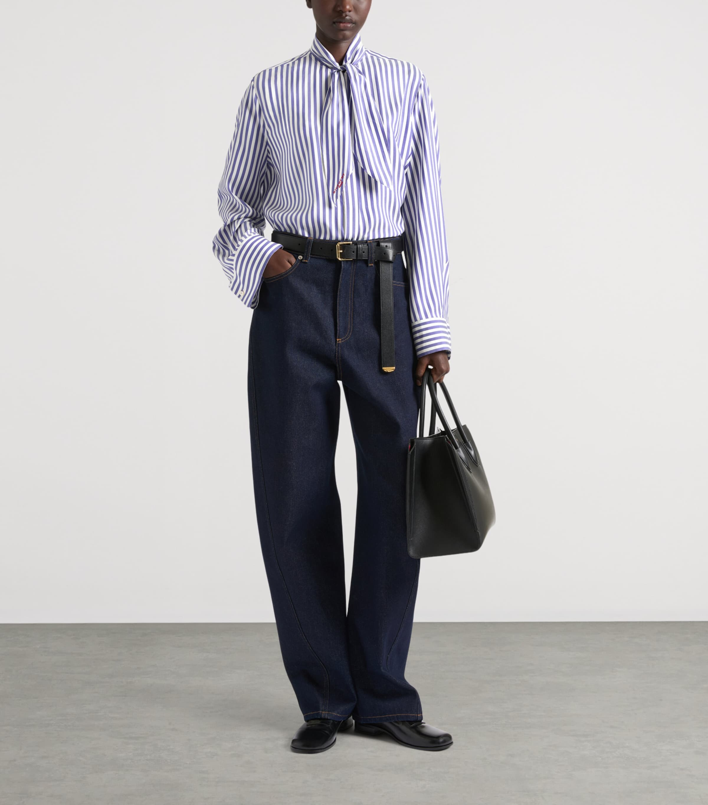 Givenchy Womens Silk Tie-Neck Shirt Image 2