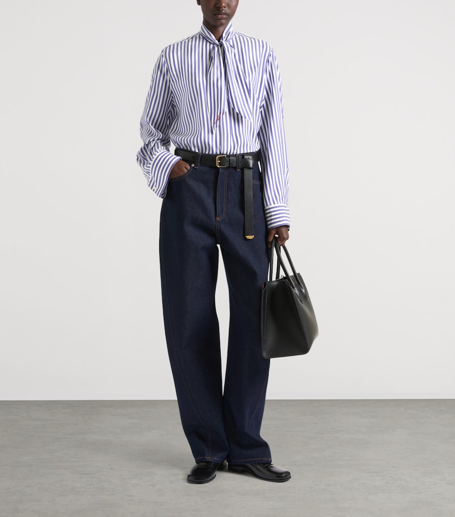 Givenchy Womens Silk Tie-Neck Shirt Image 2