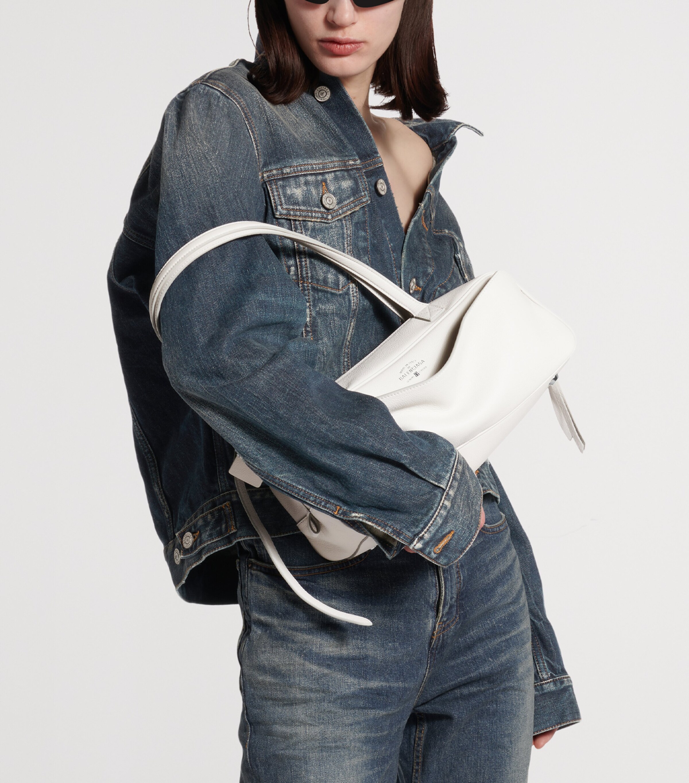 Balenciaga Small Leather Carrie Bowling Top-Handle Bag Image 5
