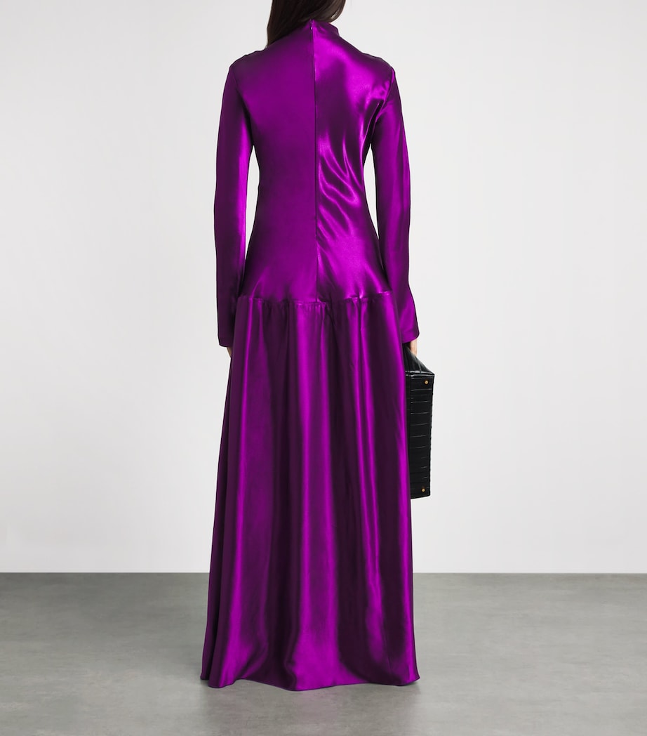 FFORME Womens Satin Mila Maxi Dress Violet Image 4