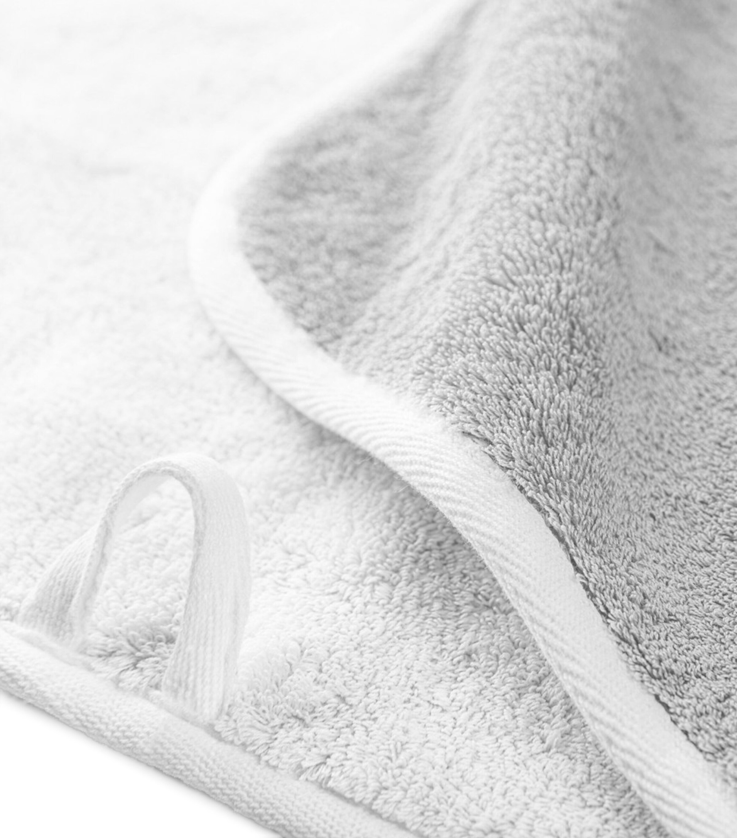 Egyptian Cotton Bicolore Bath Sheet (95cm x 150cm) WHITE/CLOUD Image 2