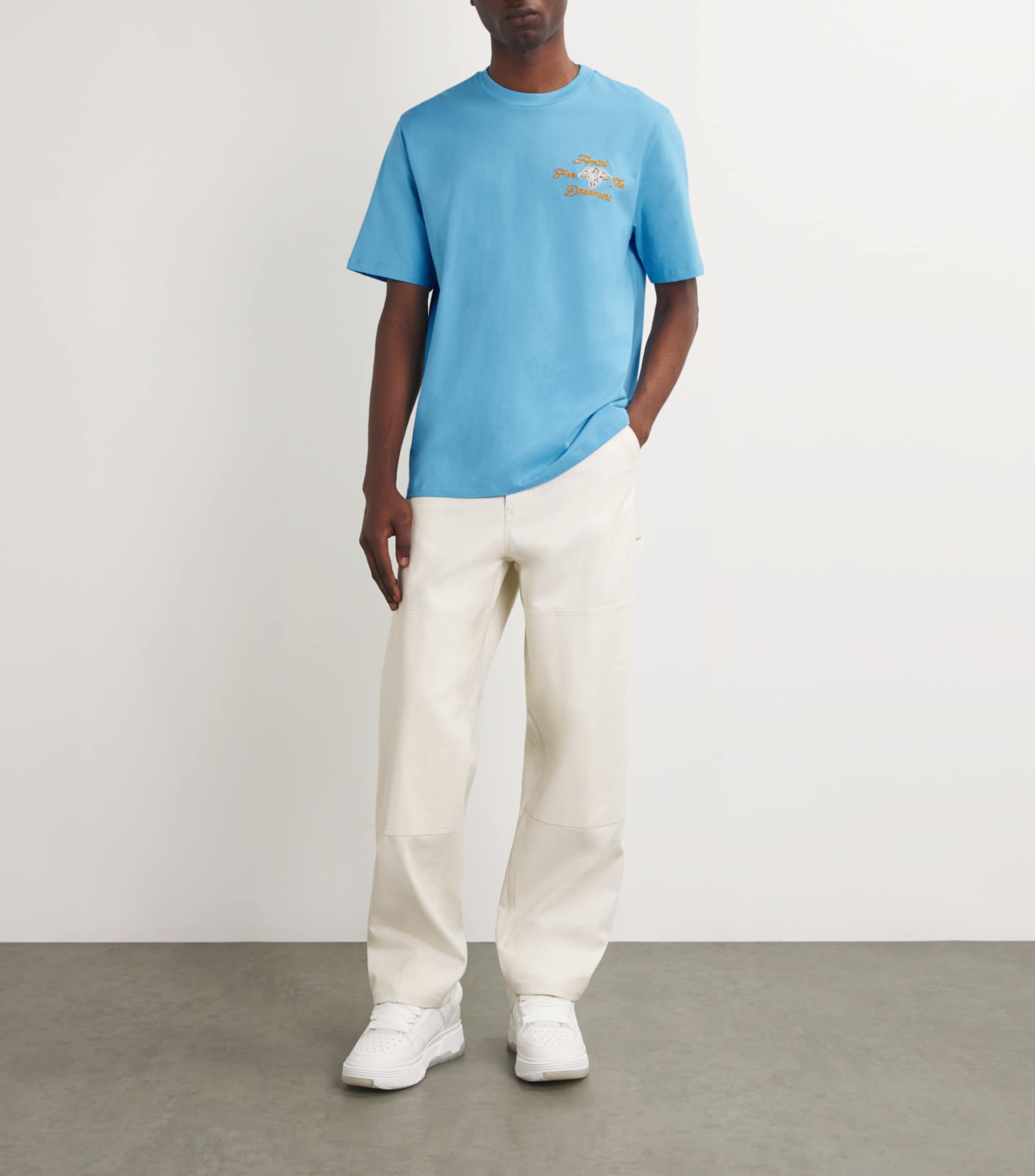 AMIRI Dreamers ロゴ刺繍 コットン Tシャツ 人気 AMIRI Cotton Embroidered Dreamers T-Shirt | Harrods US