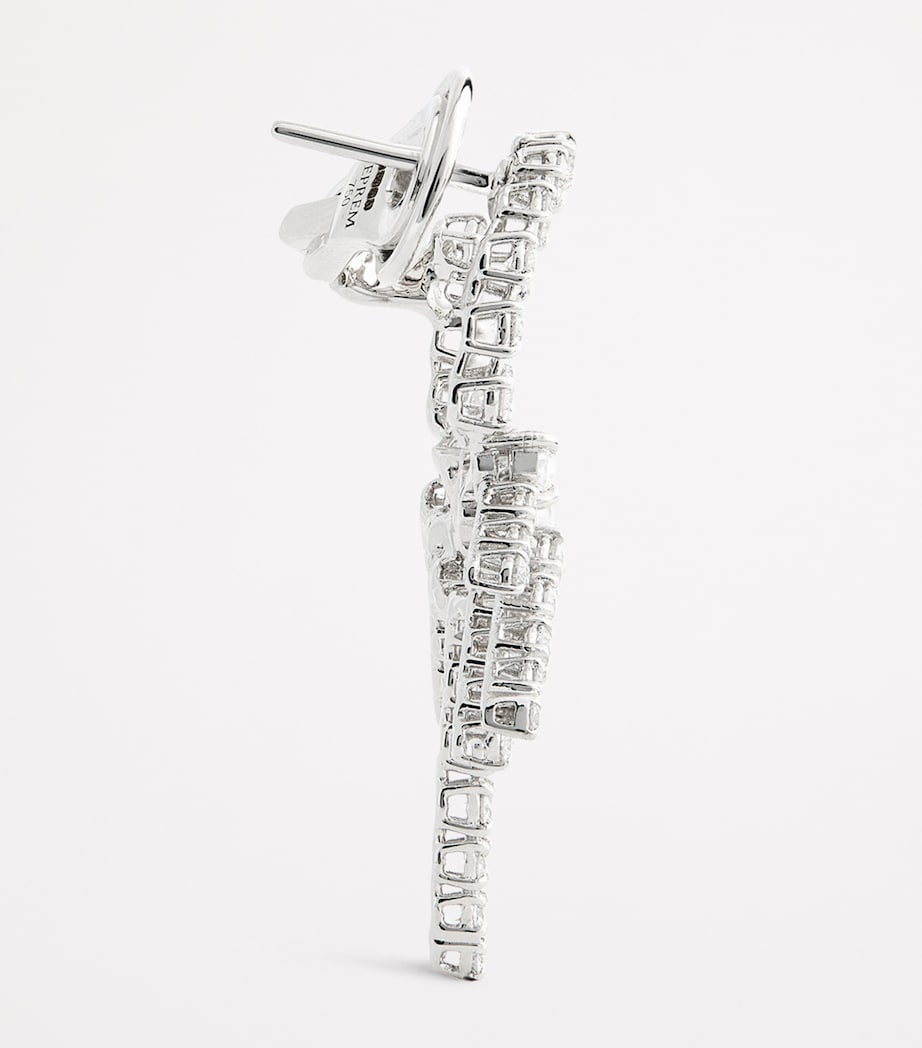 White Gold and Diamond Hoop Earrings WHITE GOLD Image 3