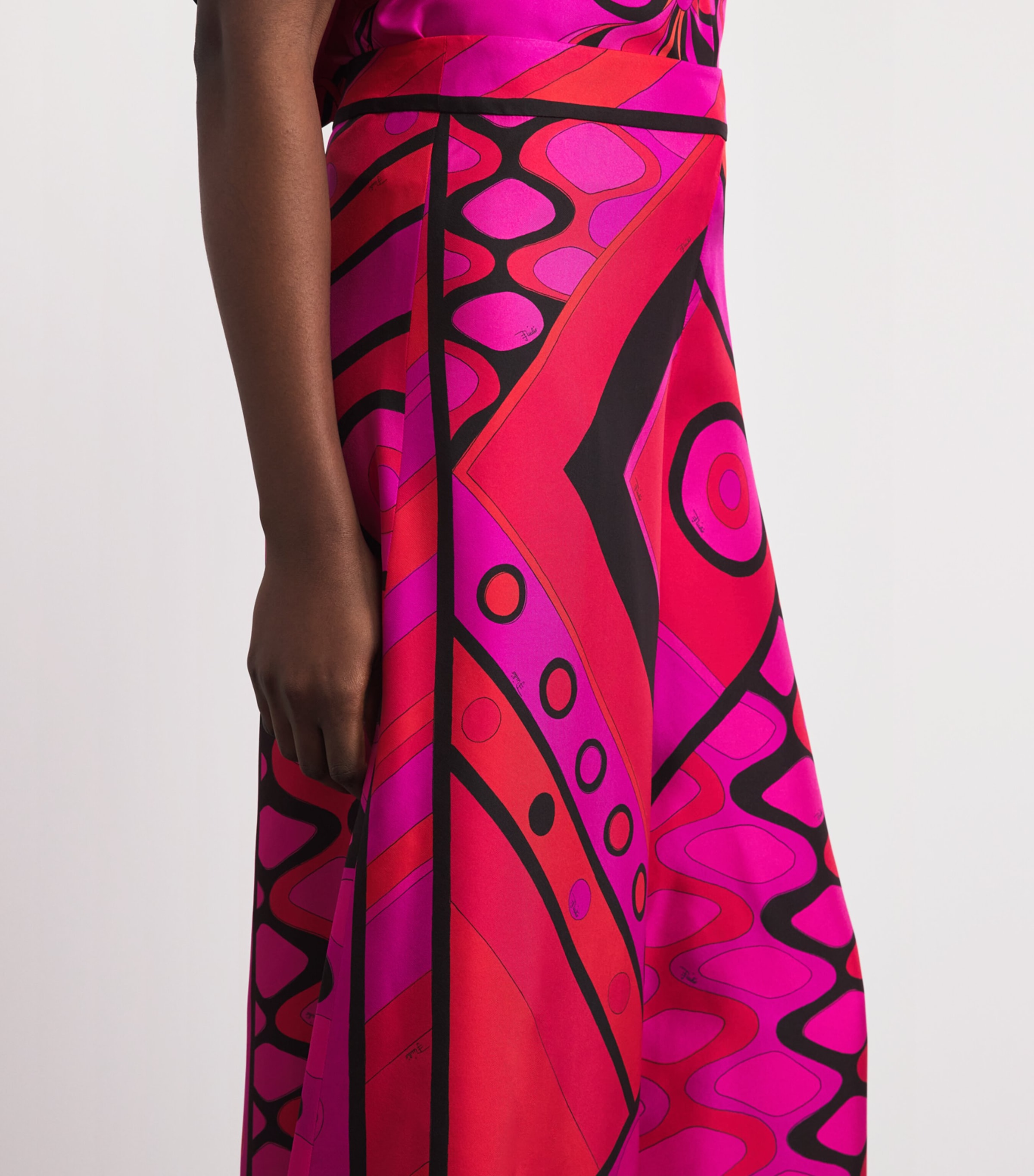 PUCCI Womens Silk Vivara Wide-Leg Trousers Fuchsia Image 3