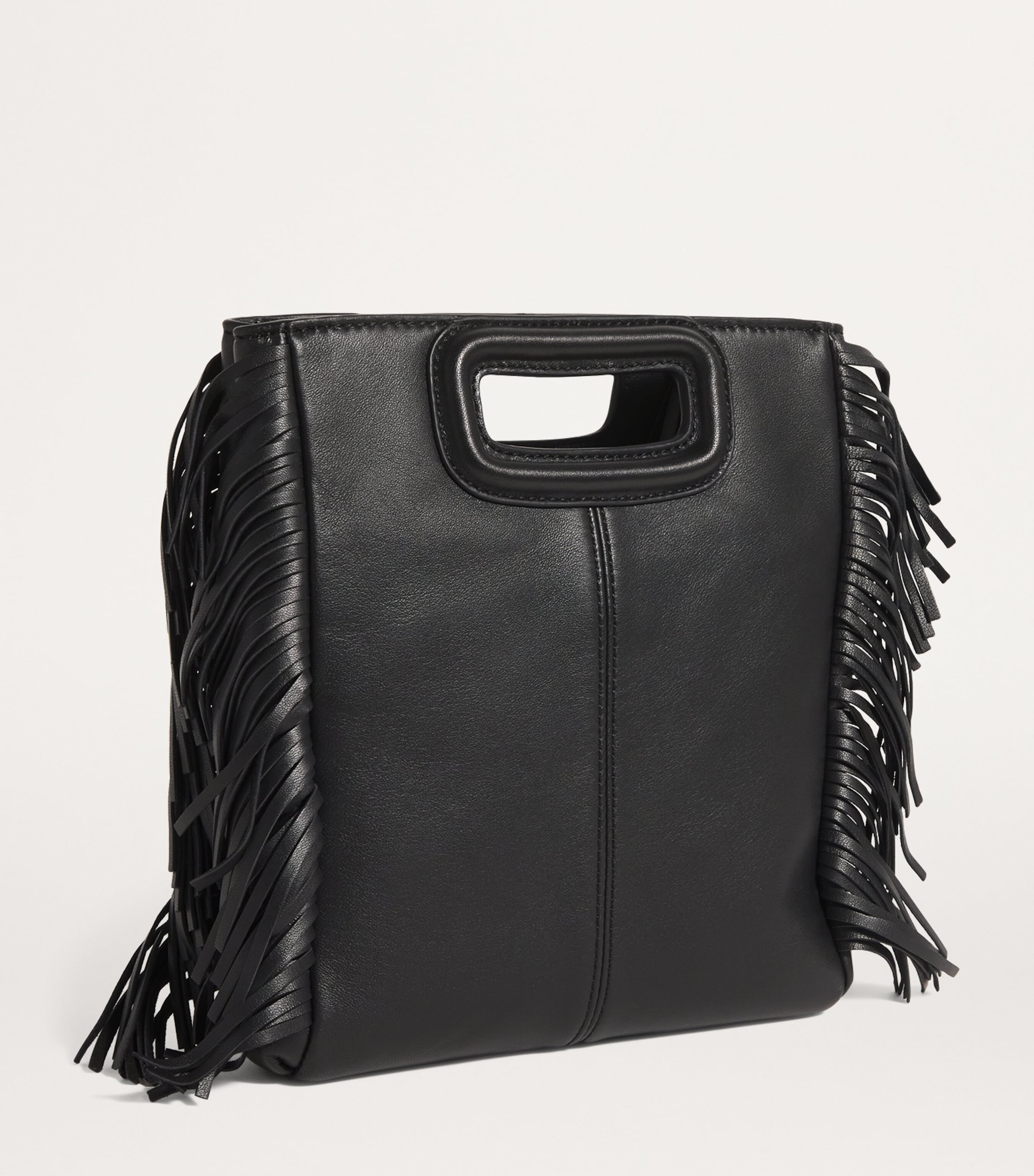 Maje Leather M Top-Handle Bag Black Image 3
