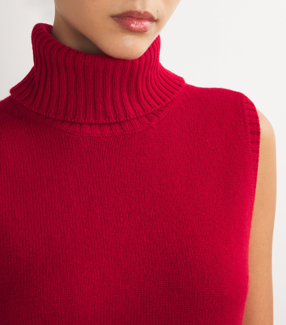 Cashmere Mazzy Sweater Vest R0023 CRIMSON Image 6