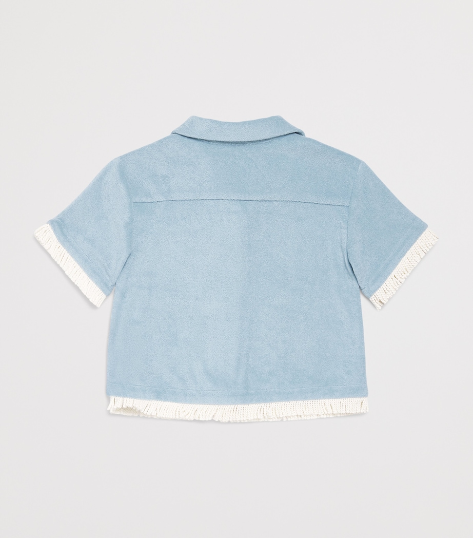 Zimmermann Kids Terry Fringed Awaken Shirt (1-12 Years) Light Blue Image 2